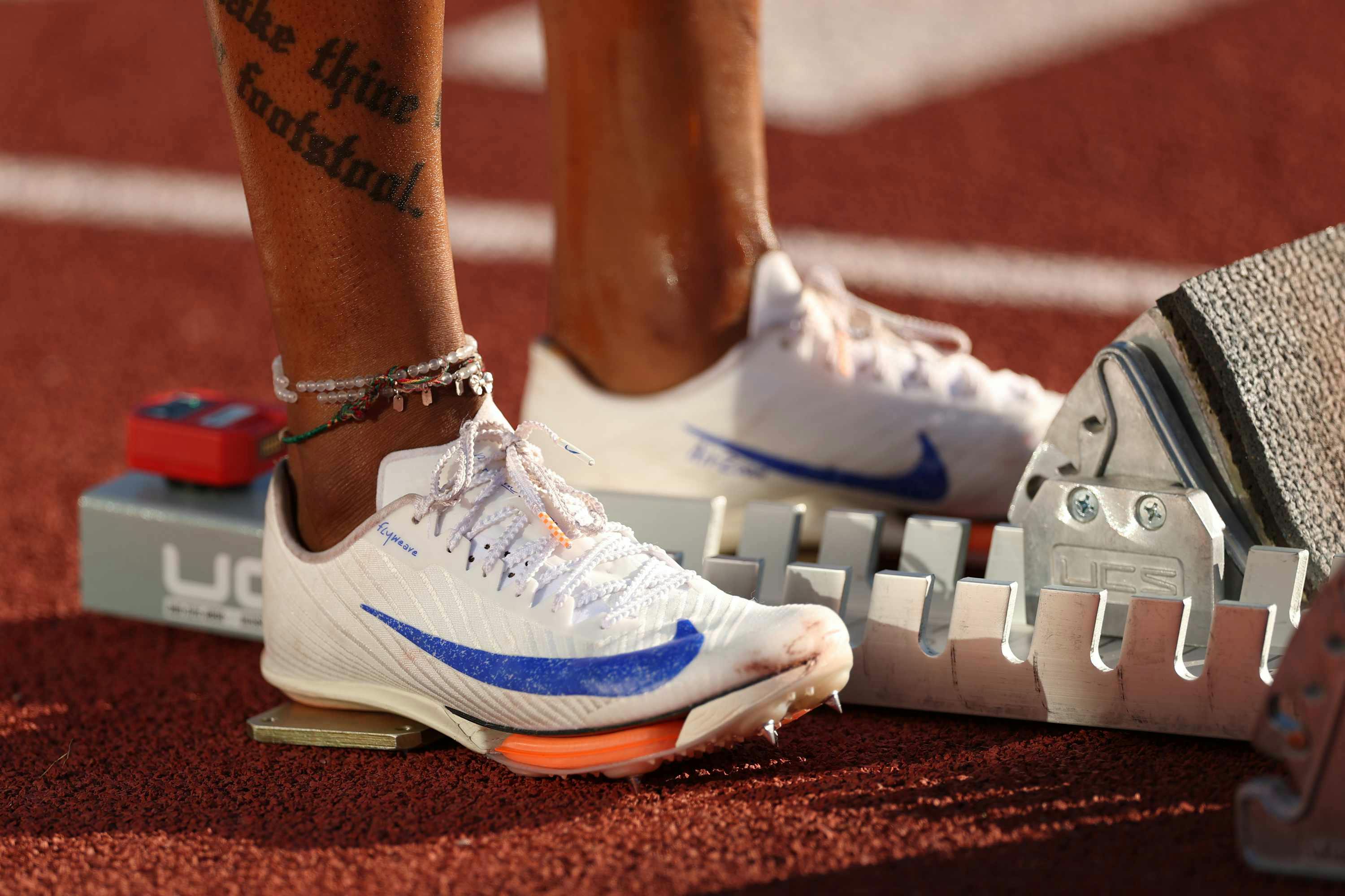 Nike track shoes worn by Sha'Carri Richardson at the 2024 Olympics