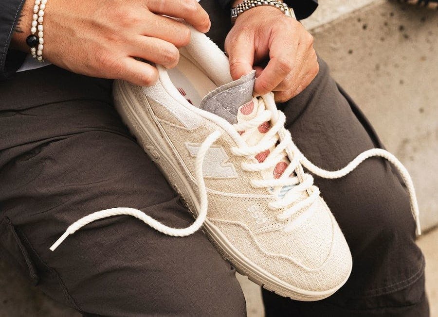 new balance 550 sashiko linen sneakers 2024