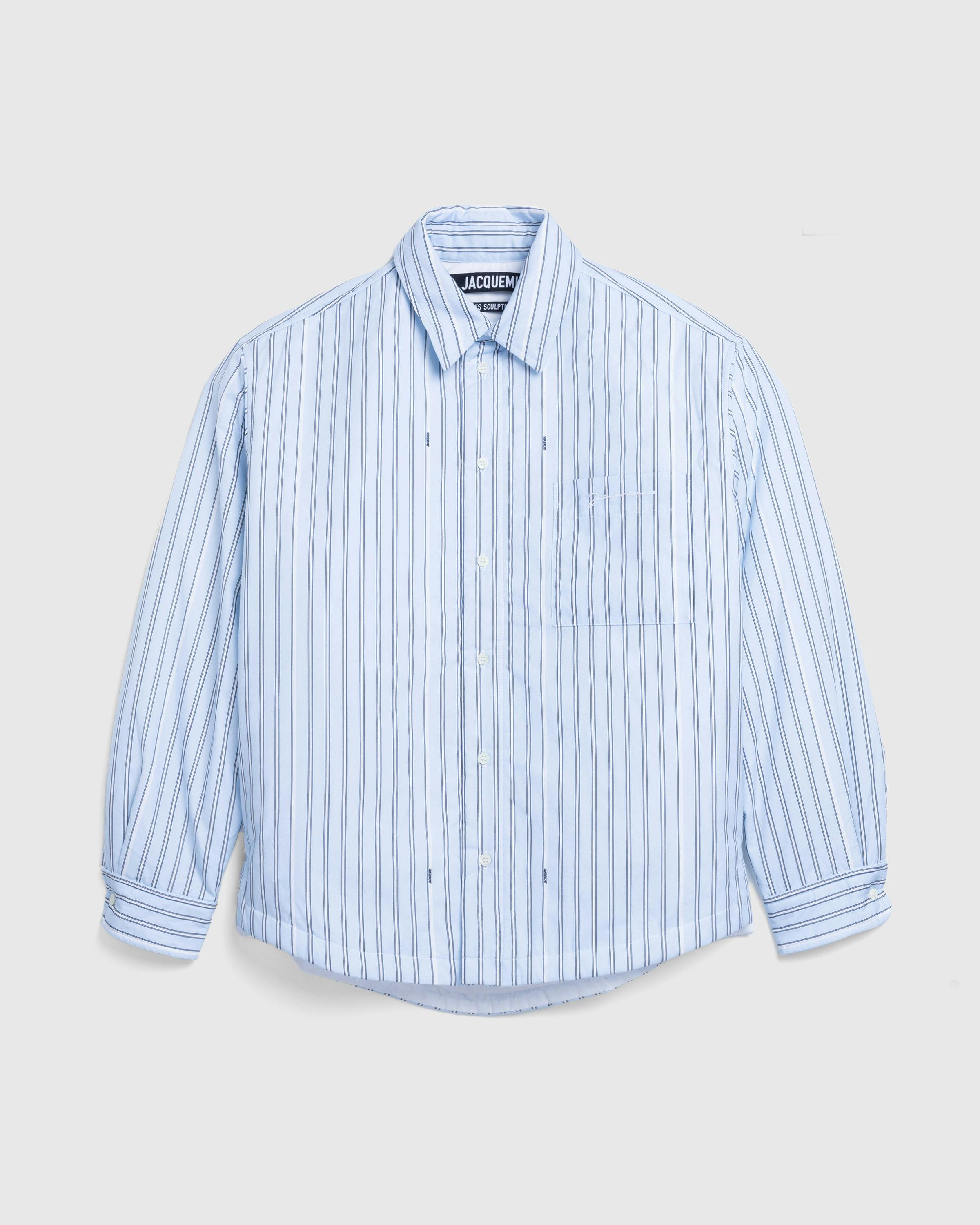 JACQUEMUS – La Chemise Boulanger Print Blue Stripe - Longsleeve Shirts - Blue - Image 1