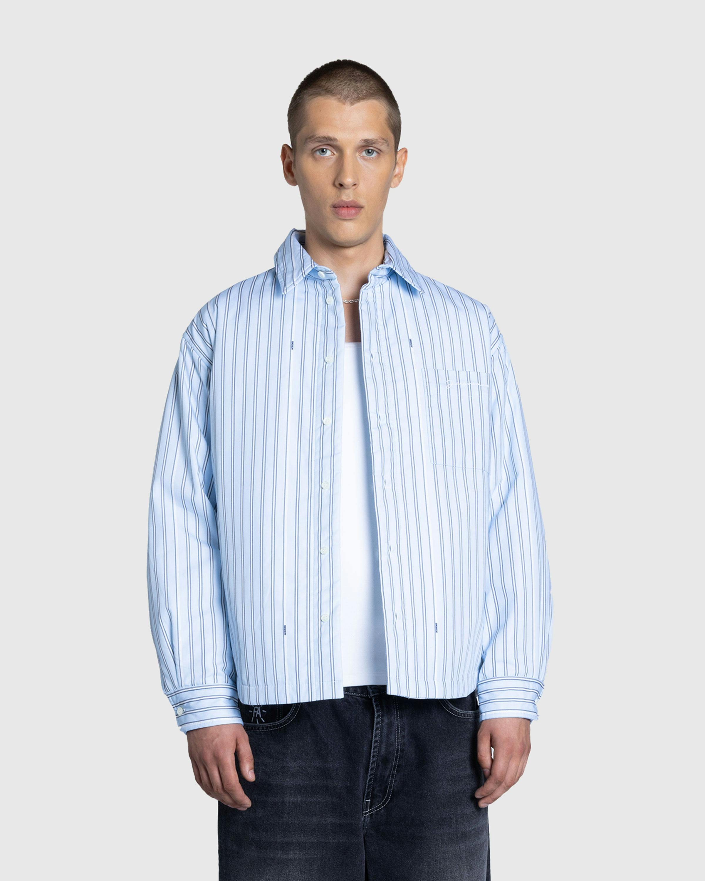 JACQUEMUS – La Chemise Boulanger Print Blue Stripe - Longsleeve Shirts - Blue - Image 2