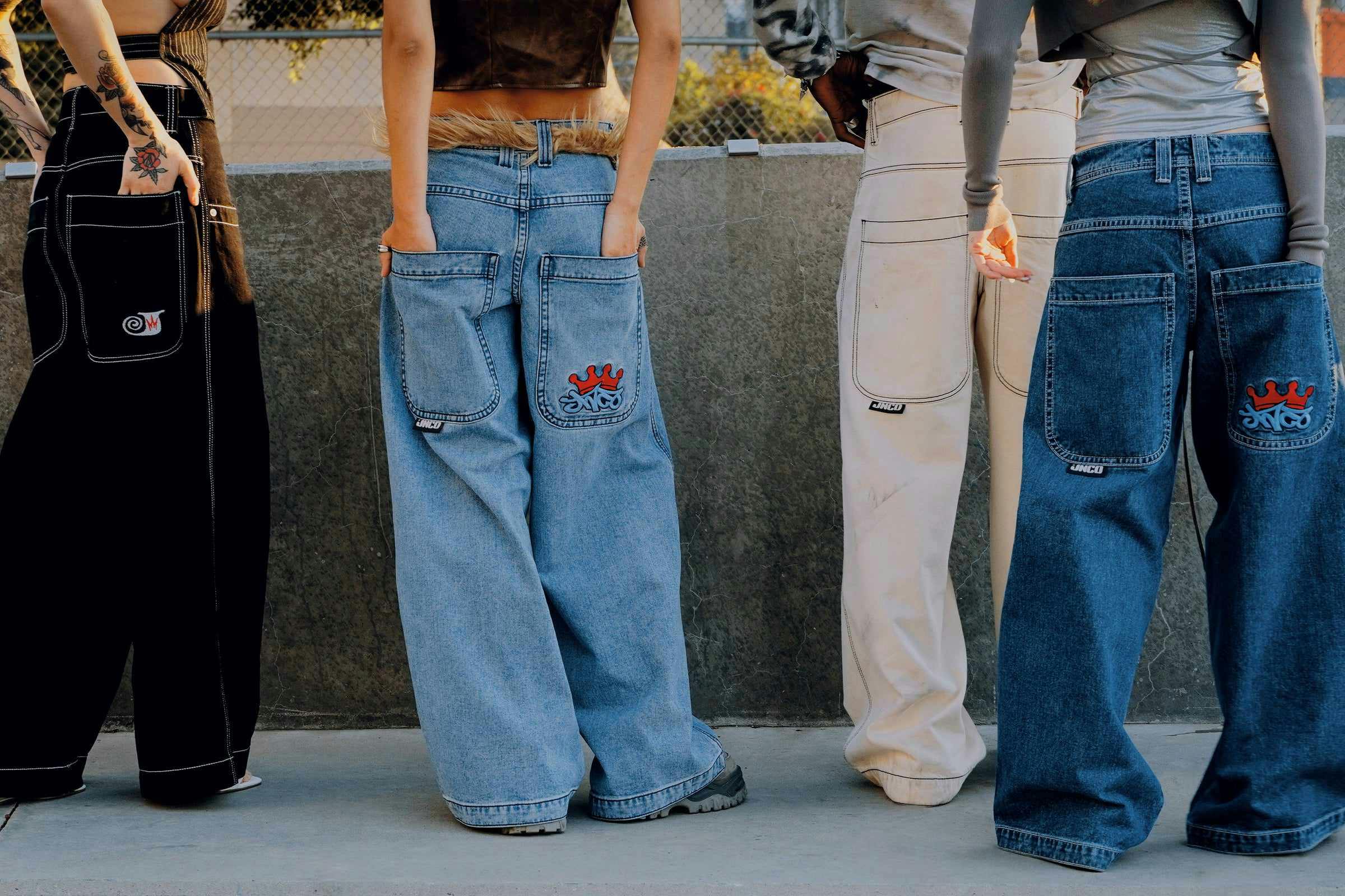 JNCO jeans worn by models