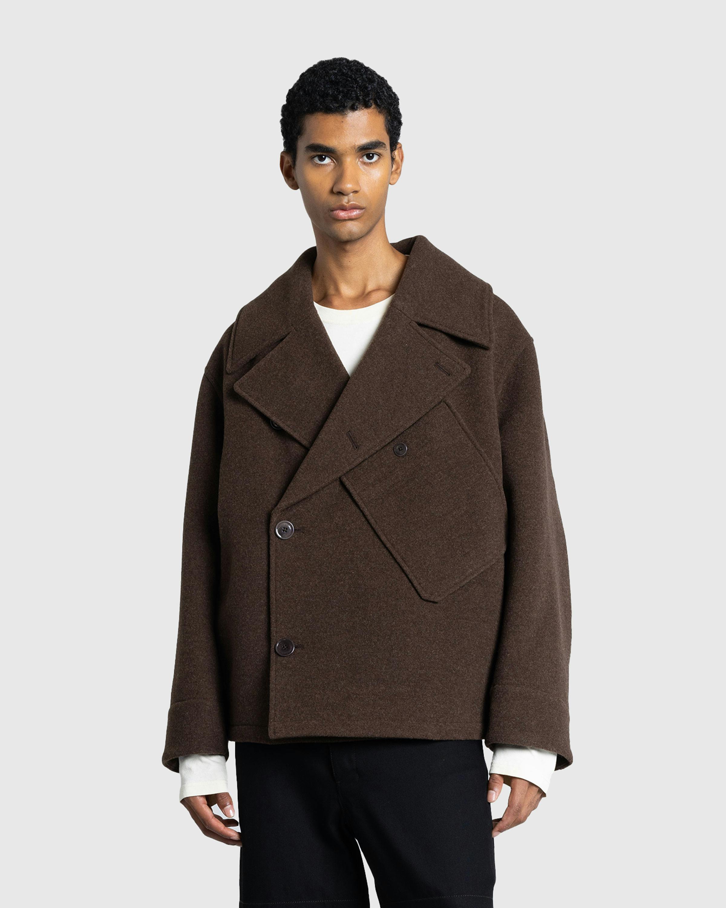 Lemaire – Dispatch Peacoat Brown Chine - Peacoats - Brown - Image 2