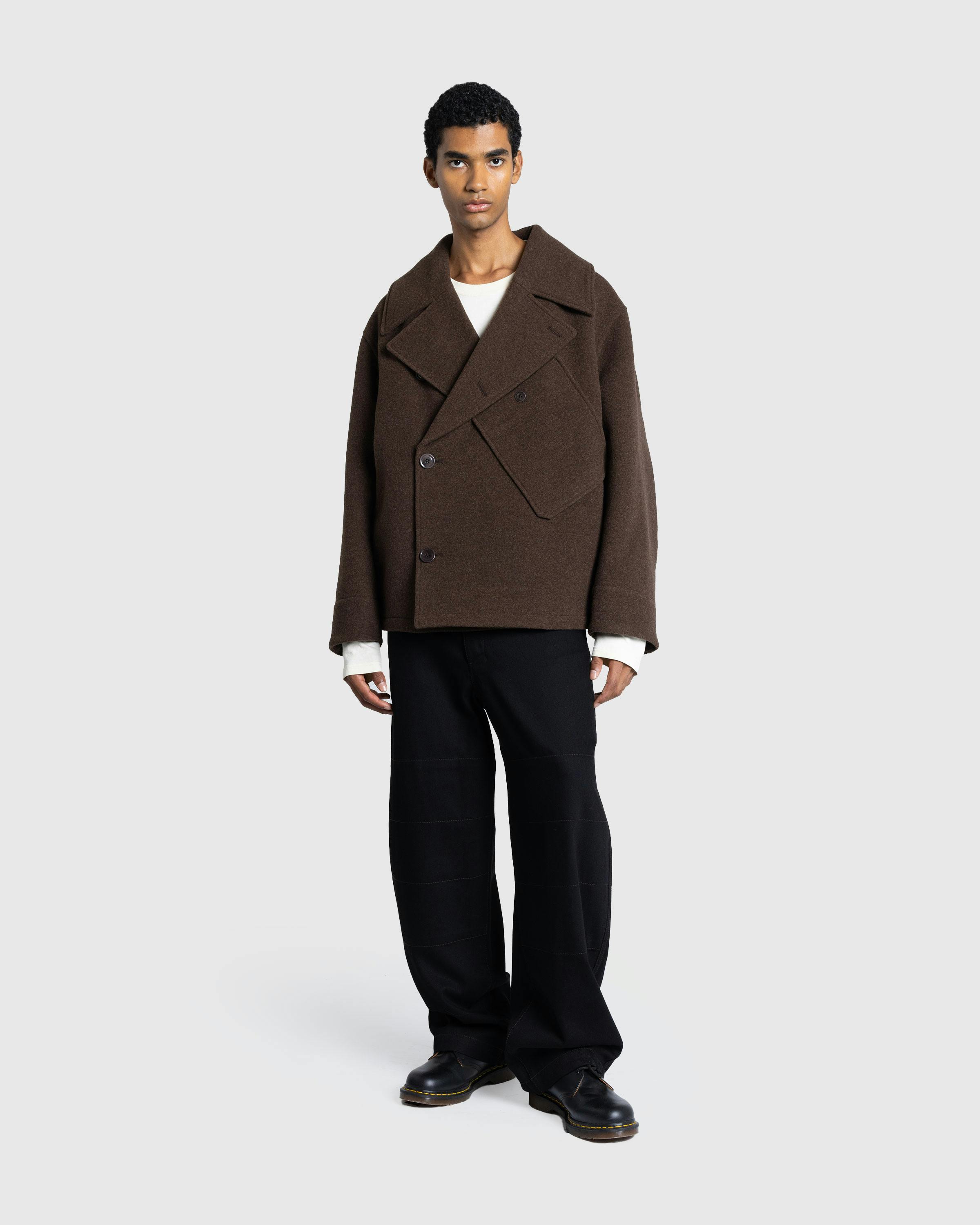 Lemaire – Dispatch Peacoat Brown Chine - Peacoats - Brown - Image 3