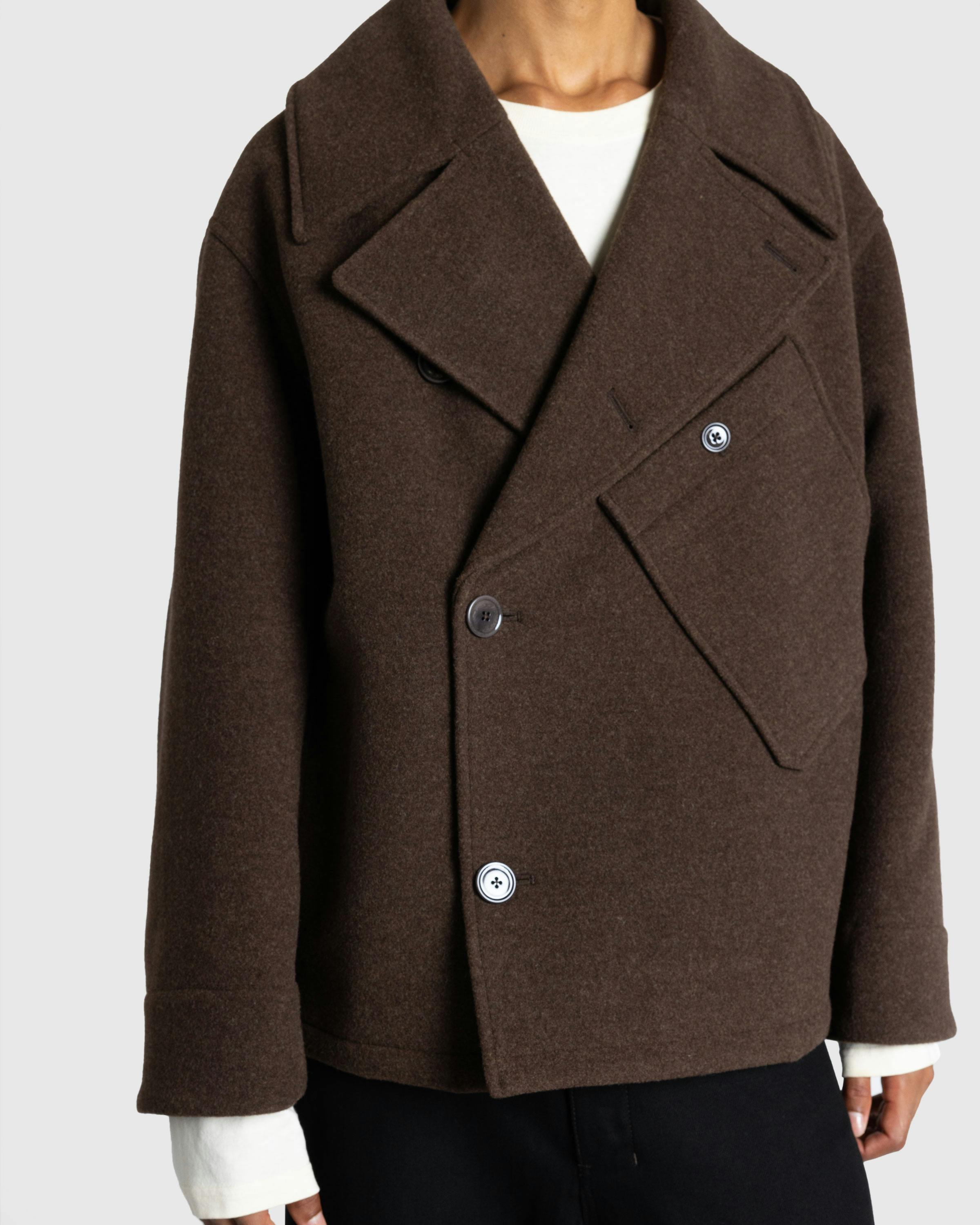 Lemaire – Dispatch Peacoat Brown Chine - Peacoats - Brown - Image 7