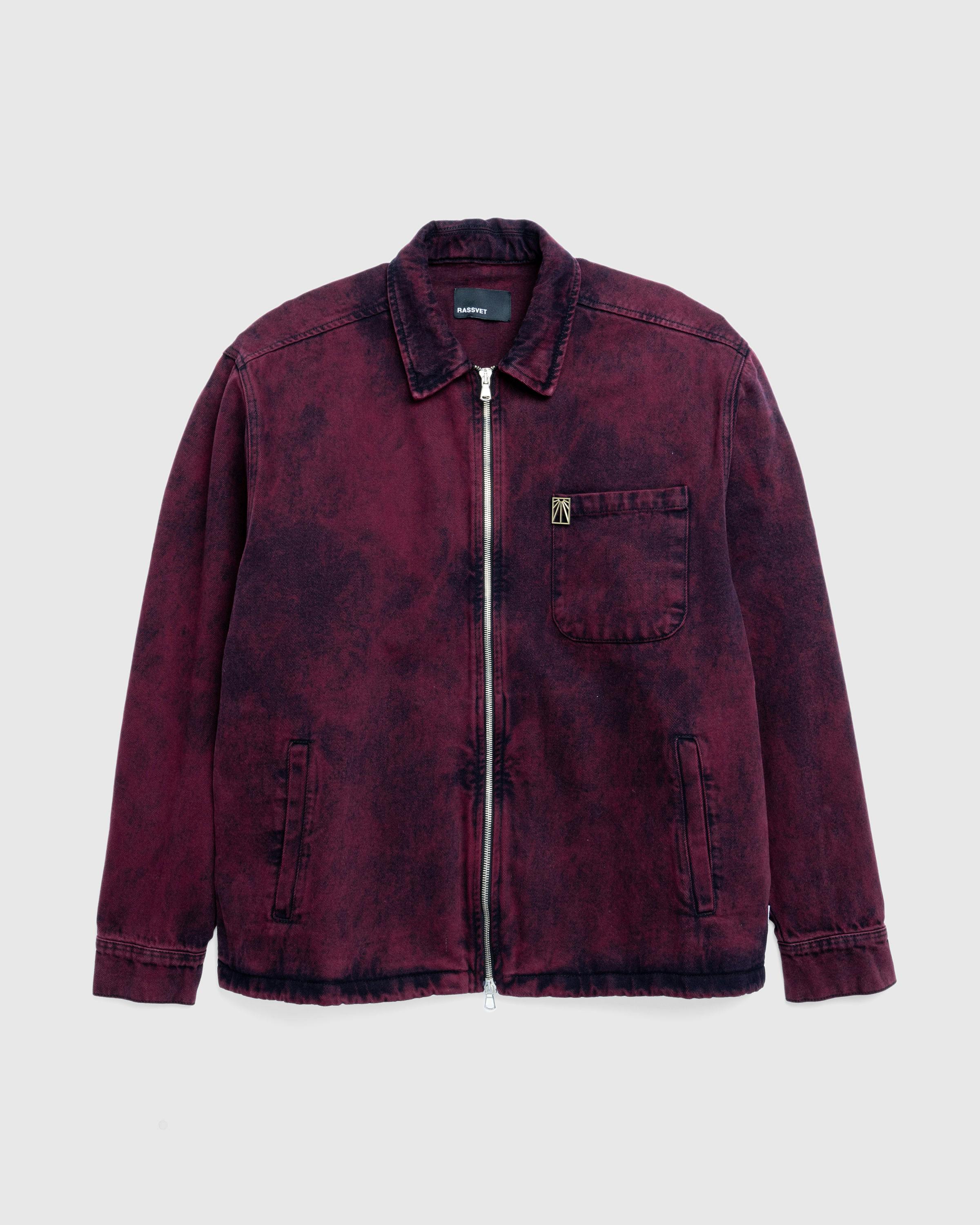 Rassvet – Acid Wash Denim Overshirt Woven Burgundy - Overshirt - Red - Image 1