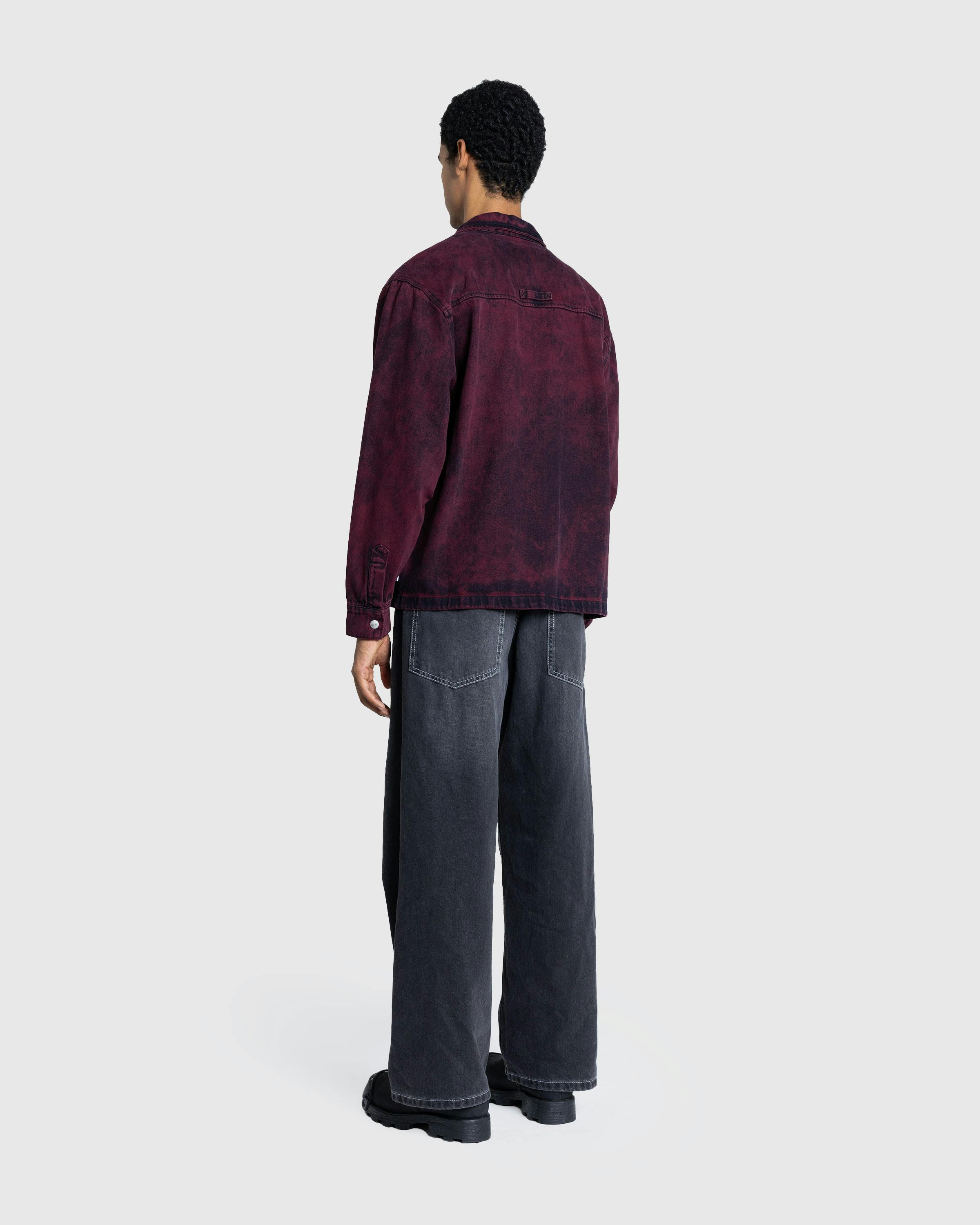 Rassvet – Acid Wash Denim Overshirt Woven Burgundy - Overshirt - Red - Image 4