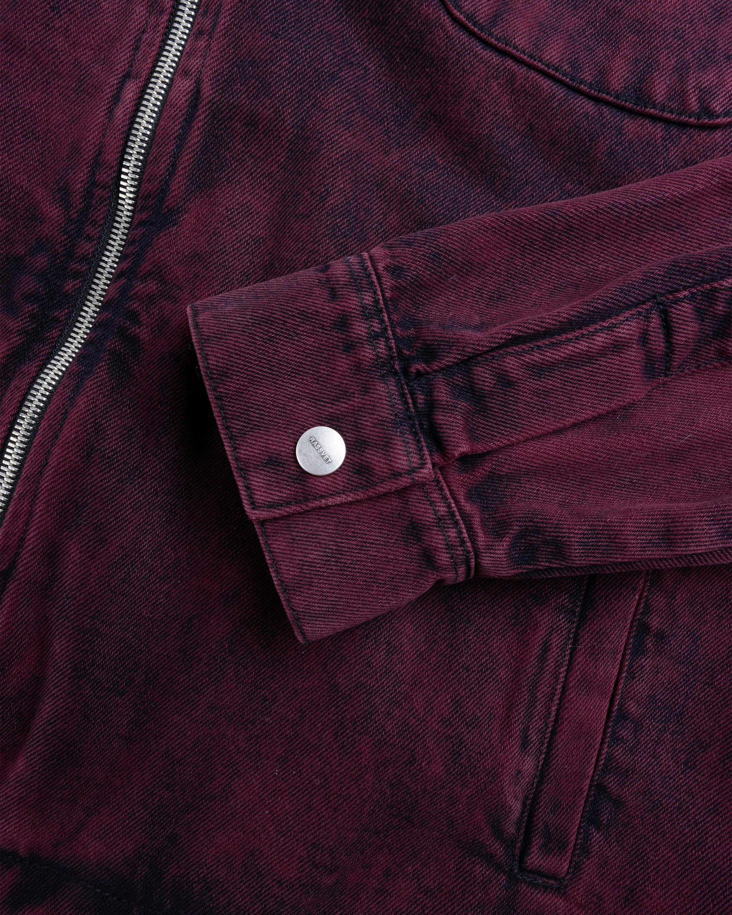 Rassvet – Acid Wash Denim Overshirt Woven Burgundy - Overshirt - Red - Image 6