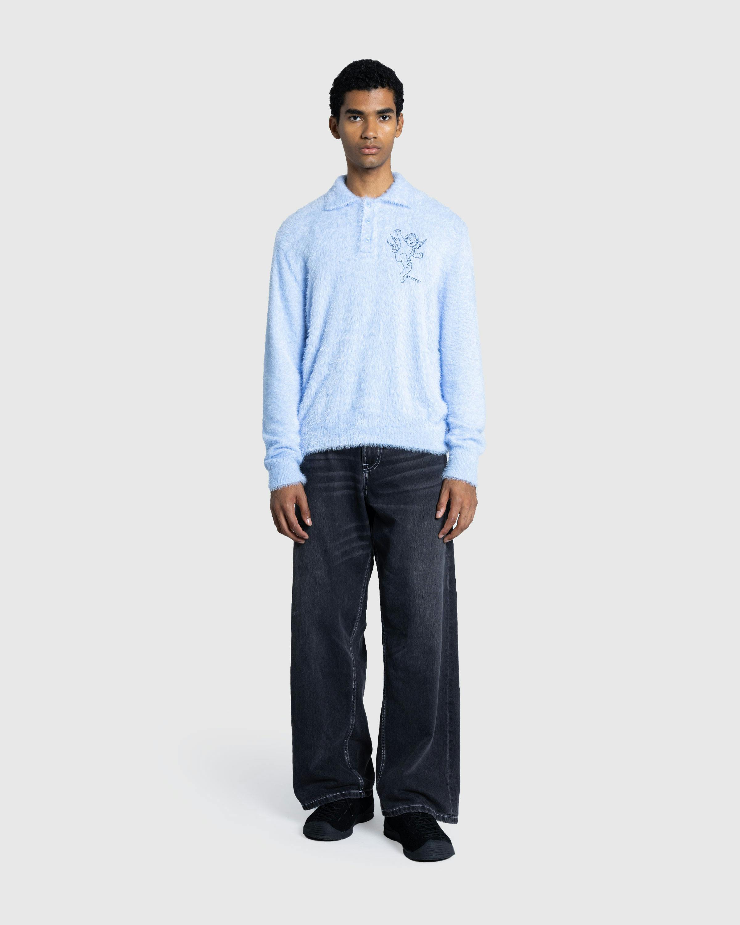 Rassvet – ANGEL MOHAIR POLO KNIT LIGHT BLUE - Polos - Blue - Image 3