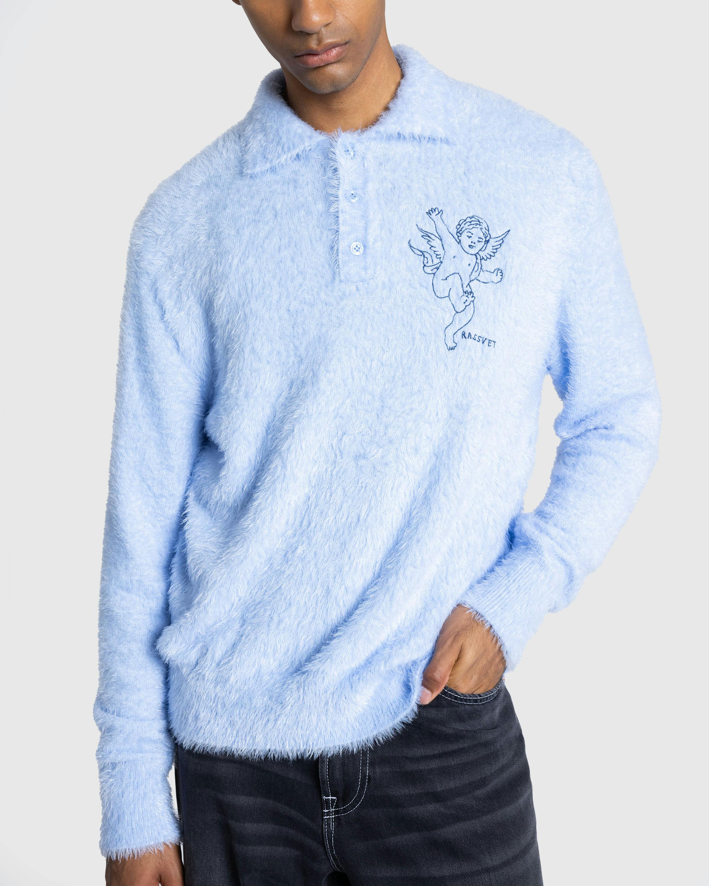 Rassvet – ANGEL MOHAIR POLO KNIT LIGHT BLUE - Polos - Blue - Image 4