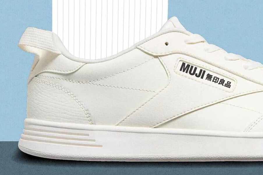 MUJI's Reebok Club C sneaker collab in black and white colorways