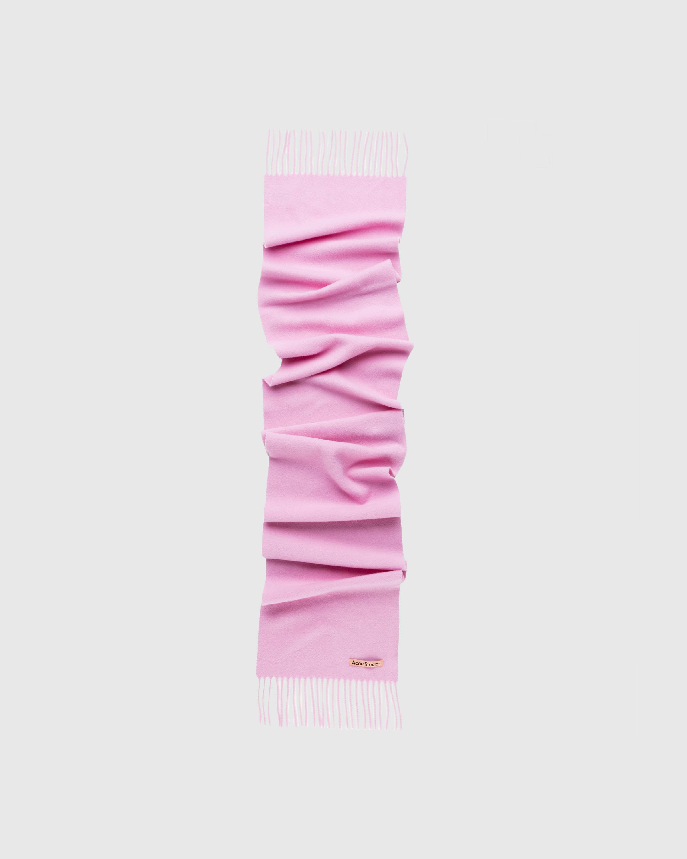 Acne Studios – Fringe Wool Scarf Cotton Candy Pink - Knits - Pink - Image 1