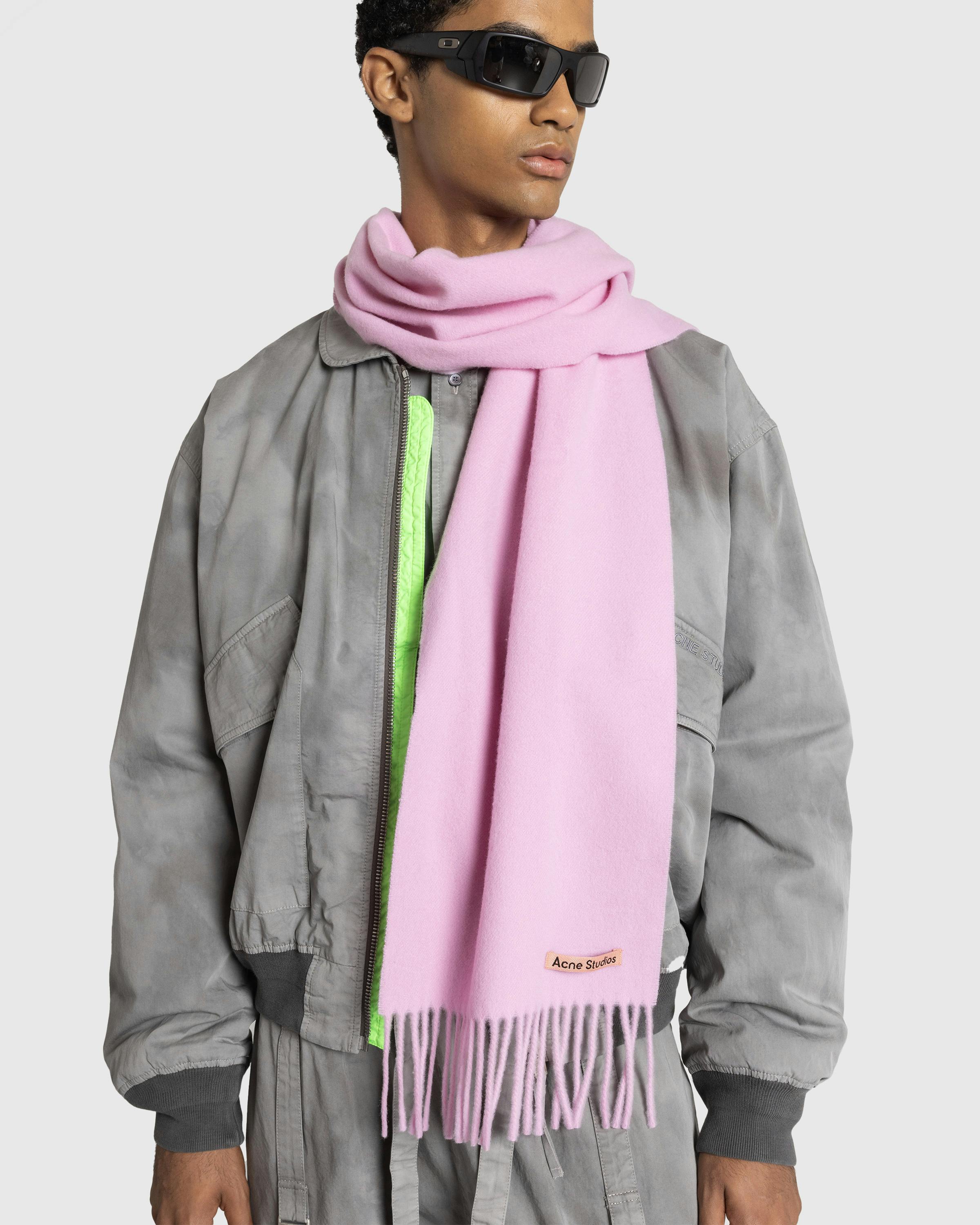 Acne Studios – Fringe Wool Scarf Cotton Candy Pink - Knits - Pink - Image 2