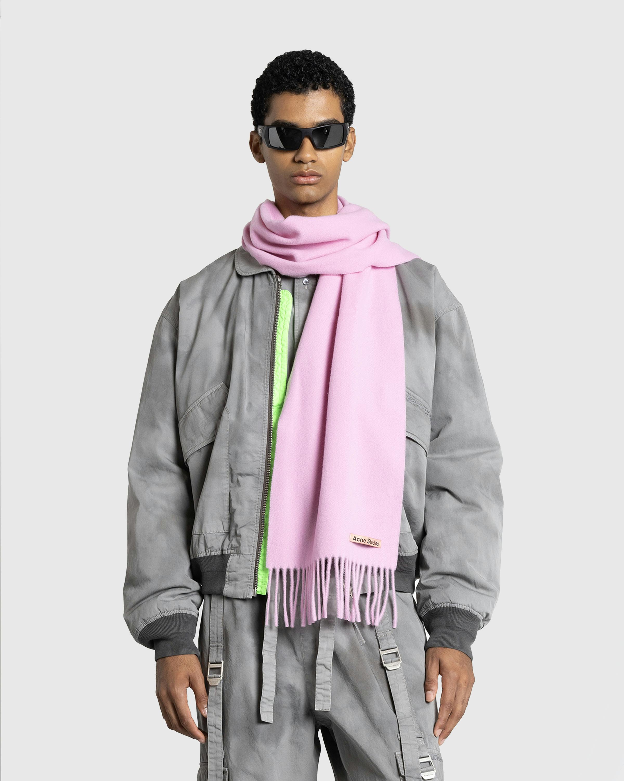 Acne Studios – Fringe Wool Scarf Cotton Candy Pink - Knits - Pink - Image 5