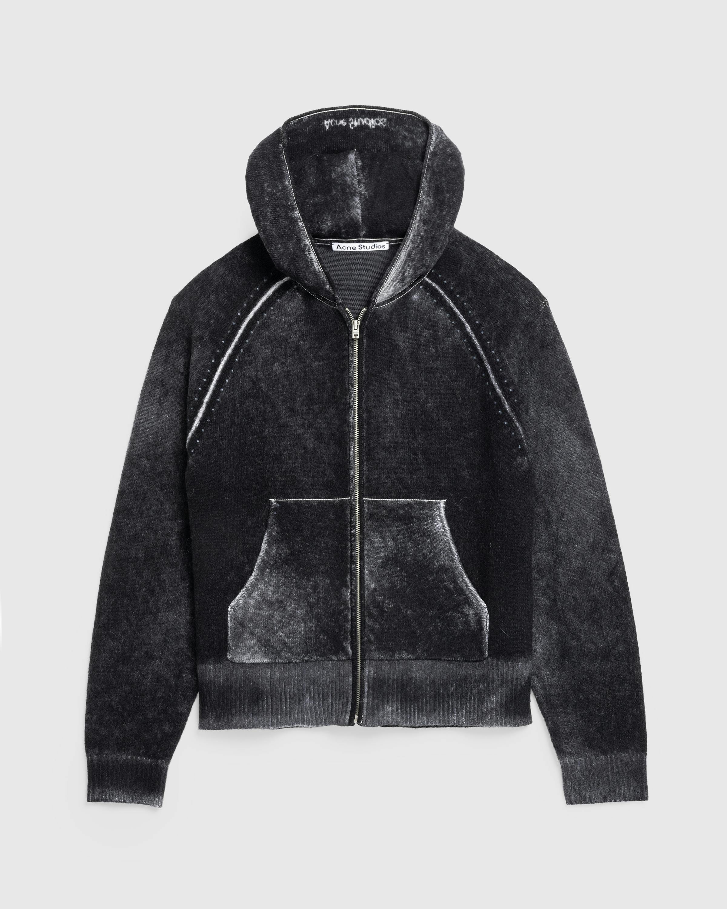 Acne Studios – Hooded Zipper Sweater Black - Longsleeve Shirts - Black - Image 1