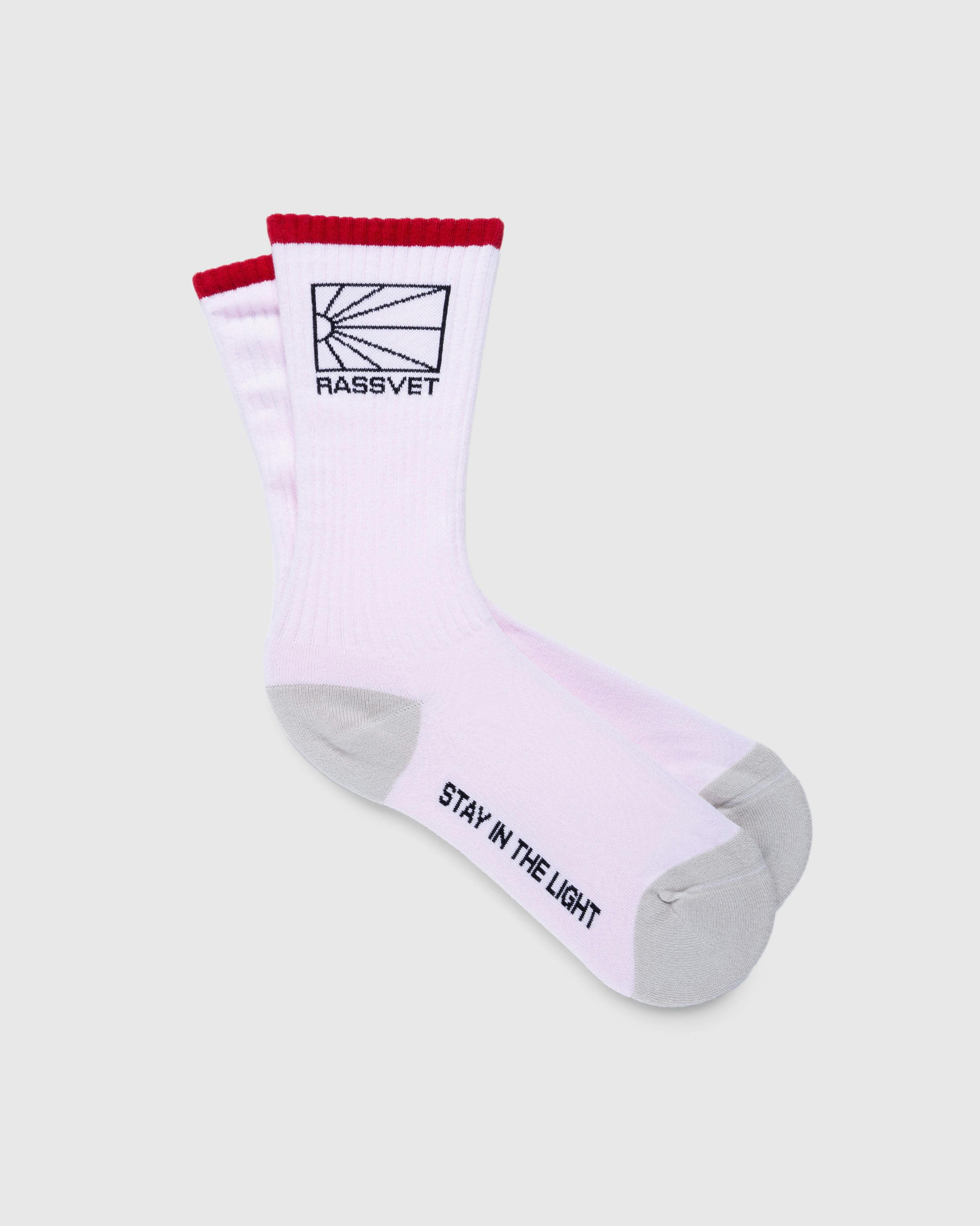 Rassvet – Logo Socks Knit Pink - Crew - Pink - Image 1