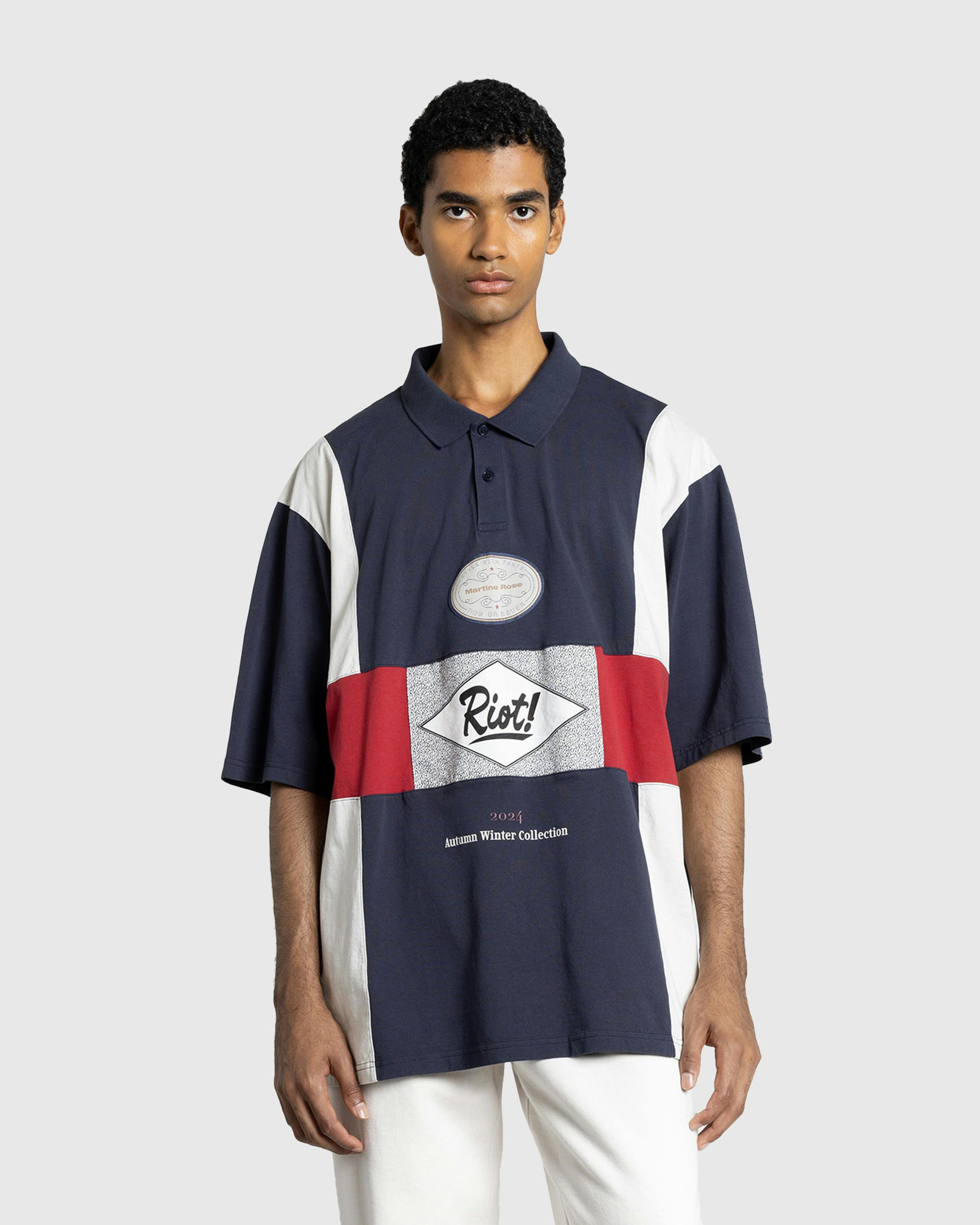 Martine Rose – Oversized Paneled Polo Blue - Polos - Blue - Image 2