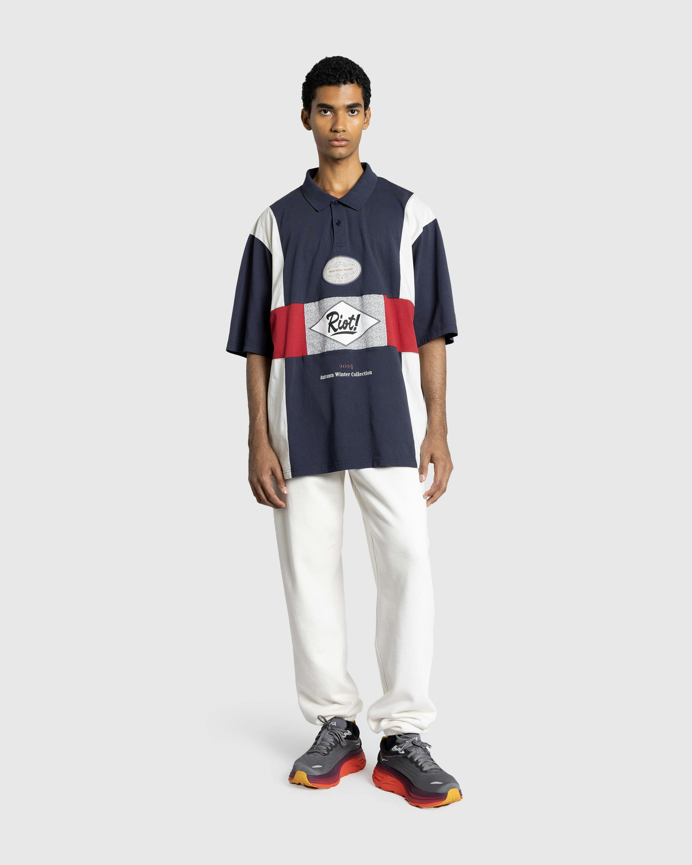 Martine Rose – Oversized Paneled Polo Blue - Polos - Blue - Image 3