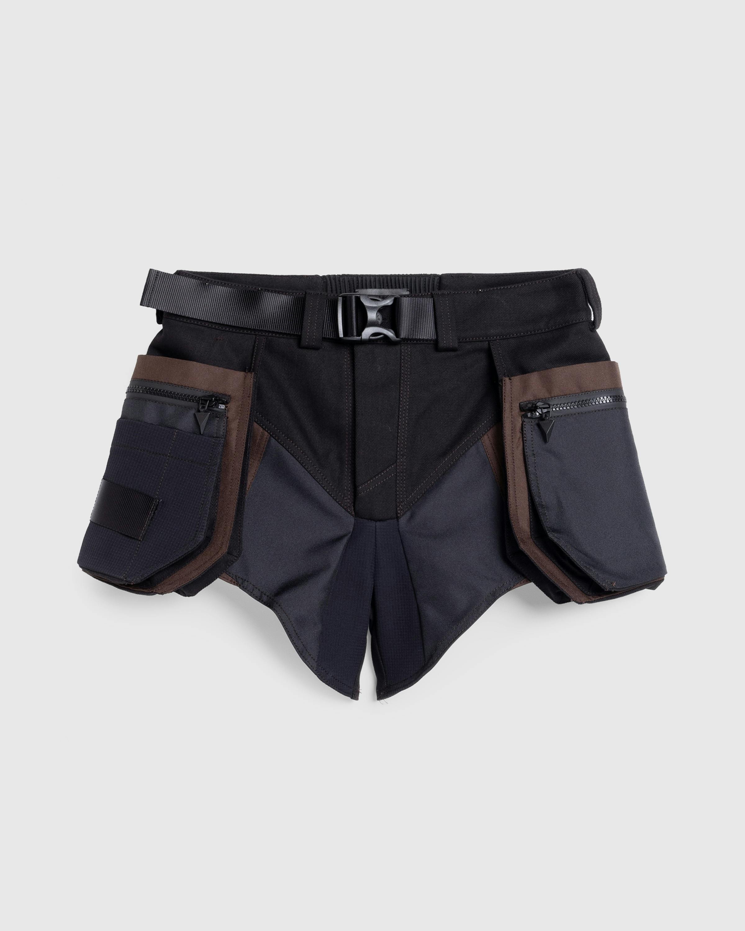 Mugler – Technical Fabric Cargo Shorts Black/Dark Chocolate - Short Cuts - Black - Image 1