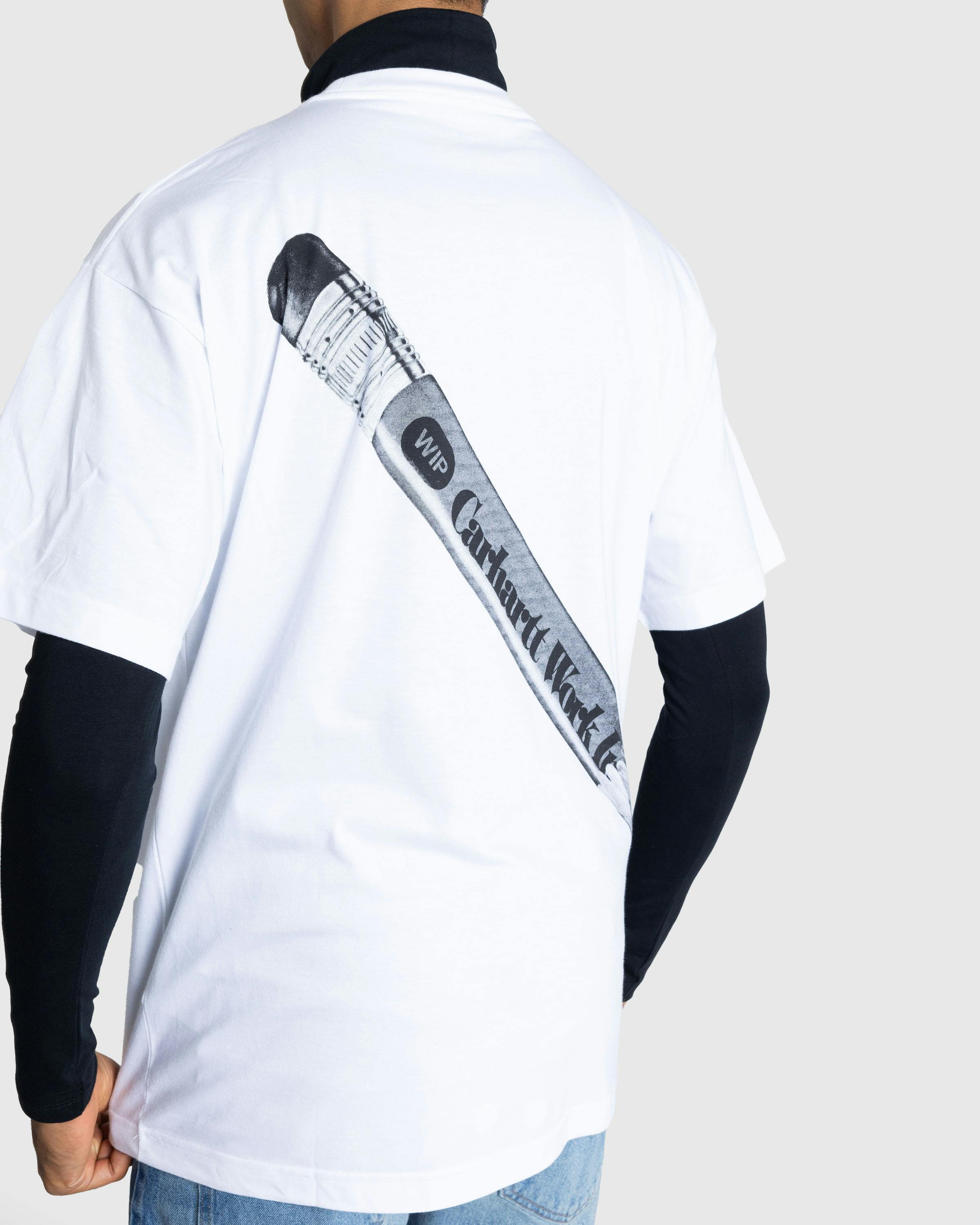 Carhartt WIP – S/S Pencil T-Shirt White/Black - T-Shirts - White - Image 5