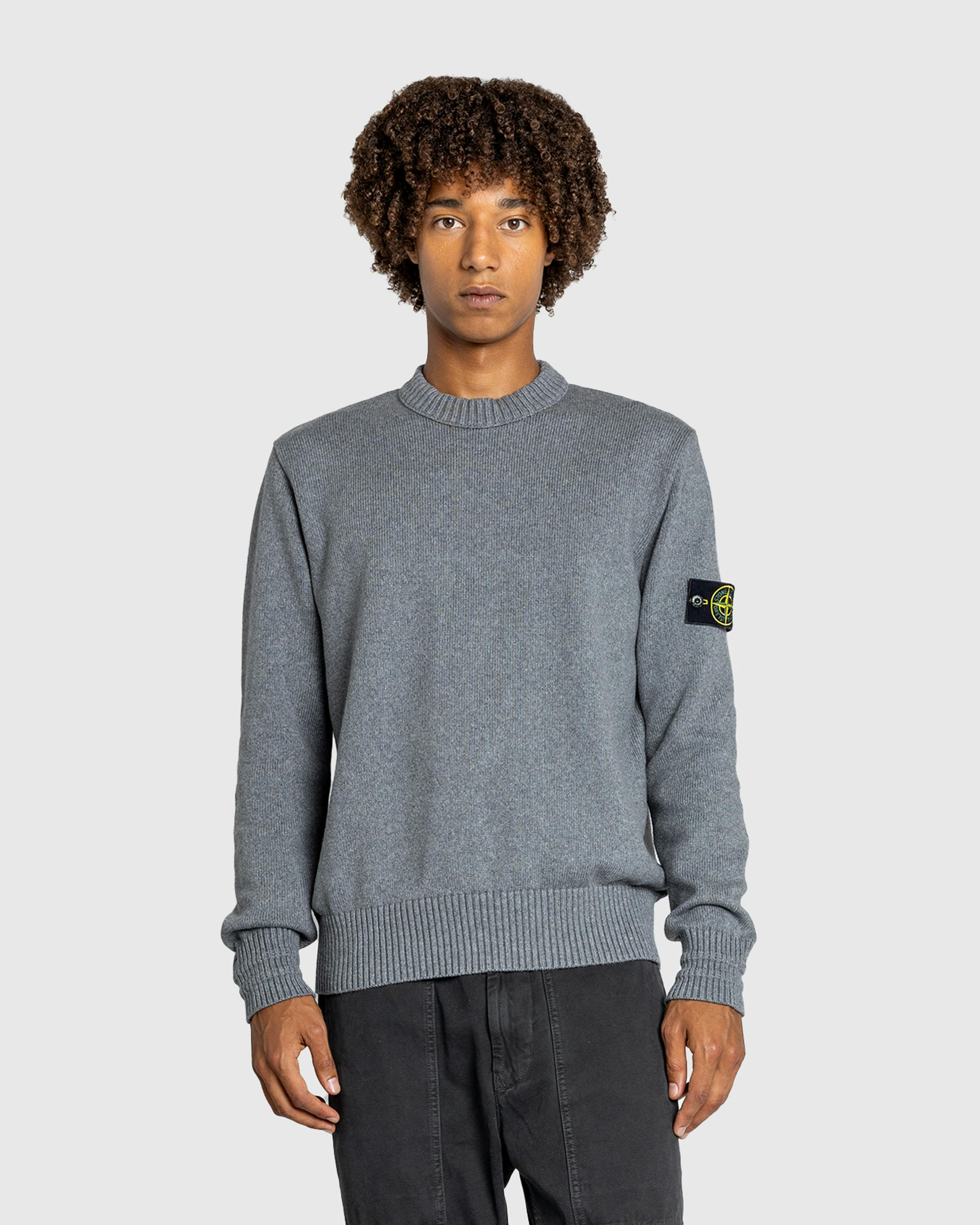 Stone Island – Crewneck Sweater Melange Grey - Crewnecks - Grey - Image 2