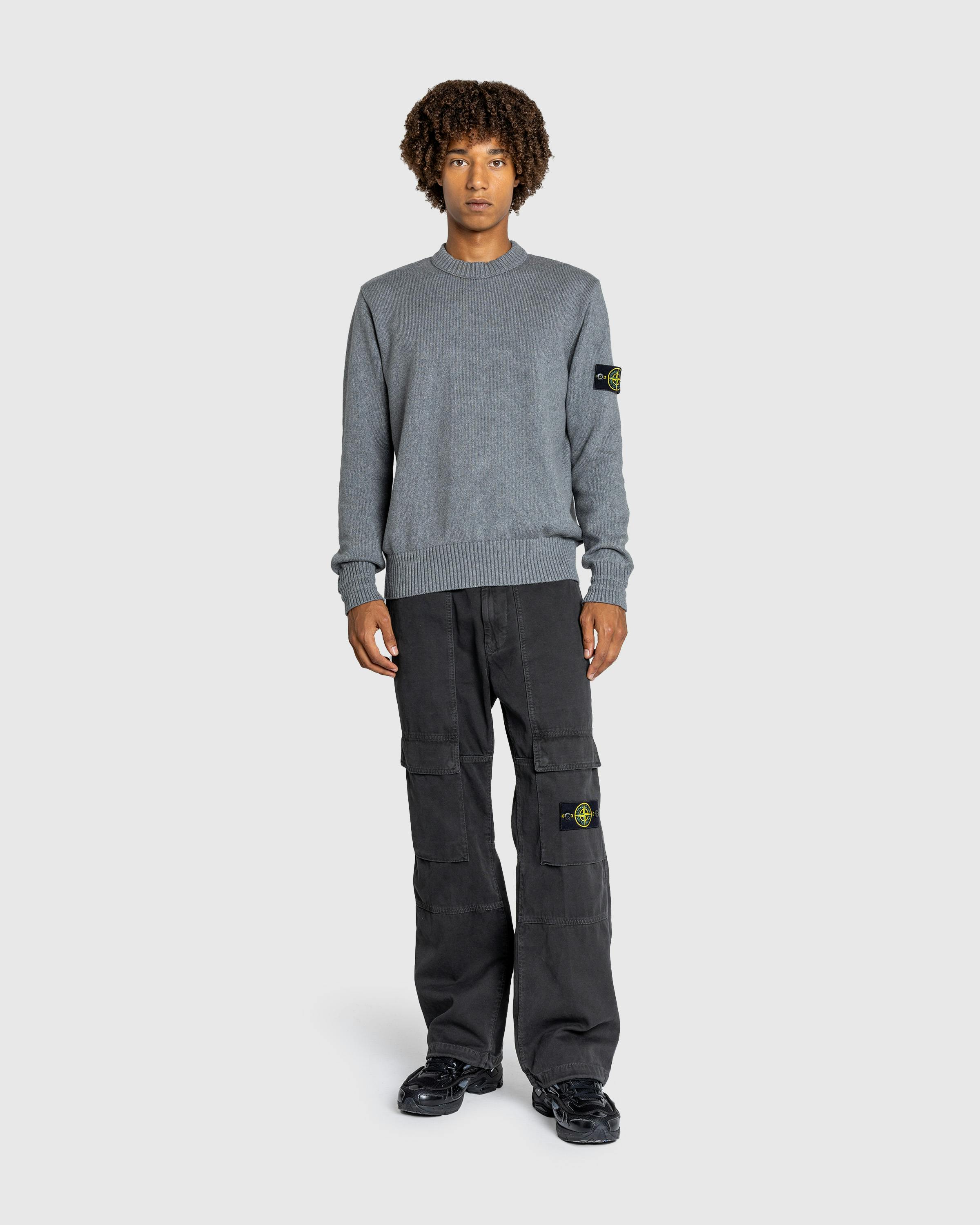 Stone Island – Crewneck Sweater Melange Grey - Crewnecks - Grey - Image 3