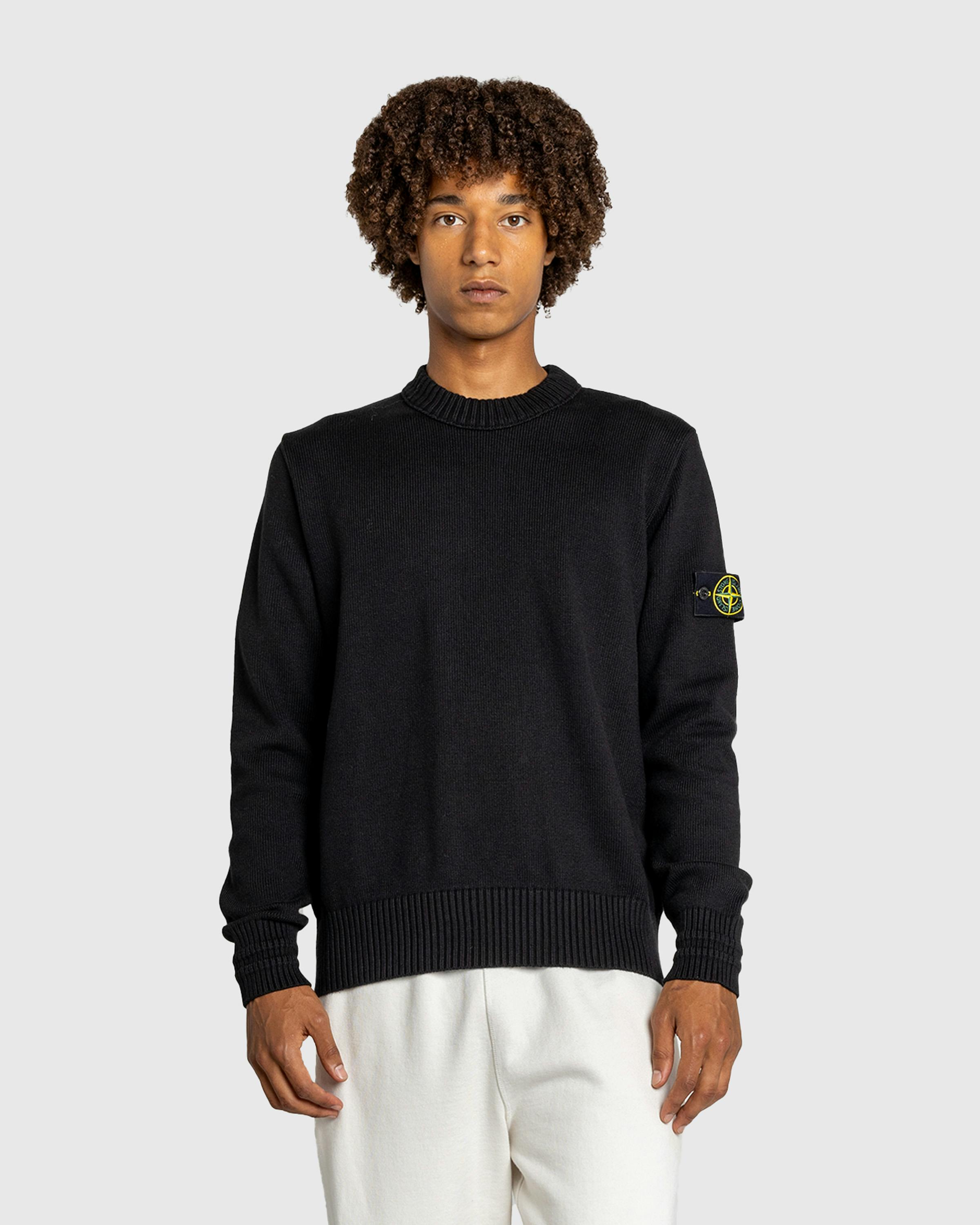 Stone Island – Compass Logo Badge Sweater Black - Crewnecks - Black - Image 2