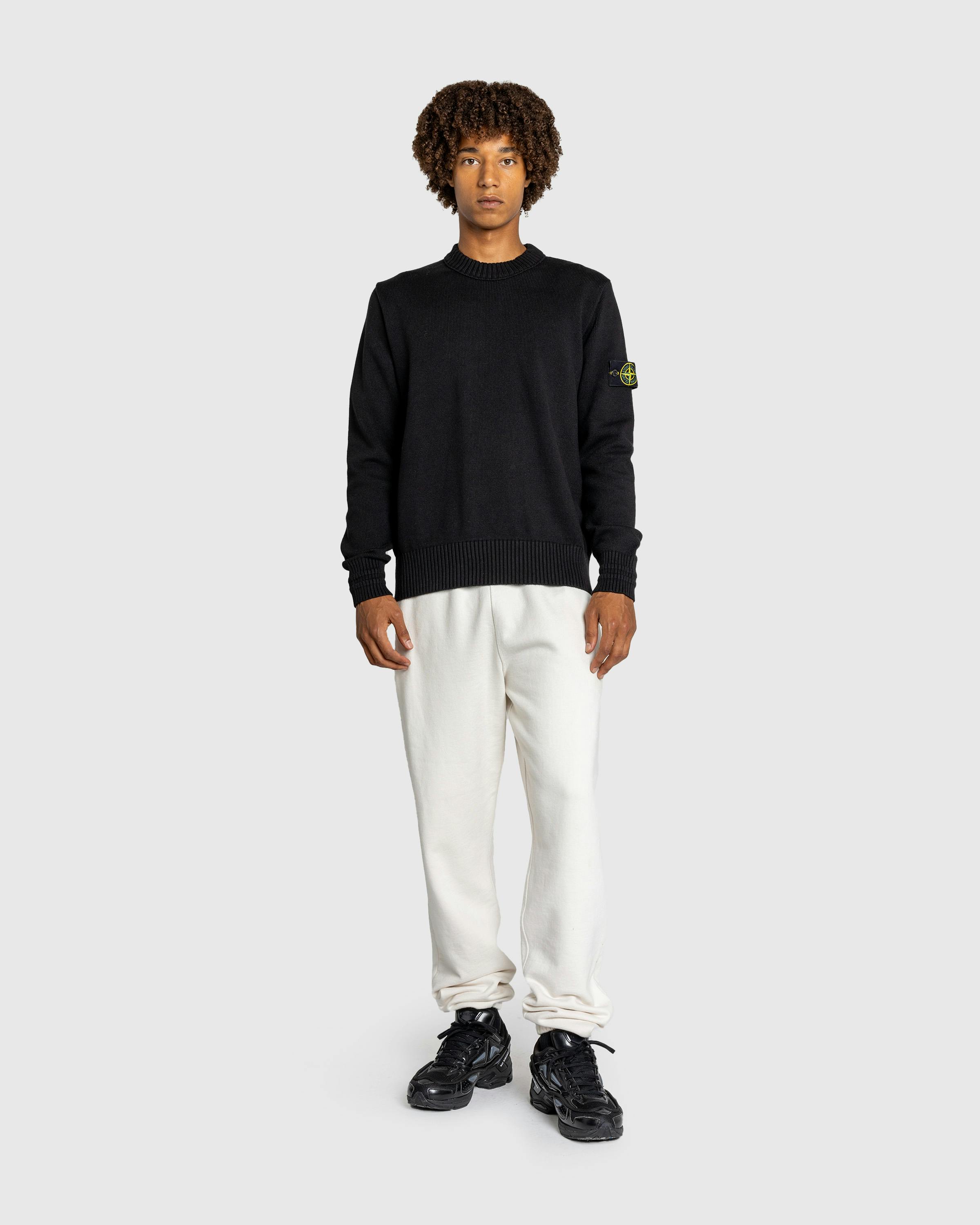 Stone Island – Compass Logo Badge Sweater Black - Crewnecks - Black - Image 3