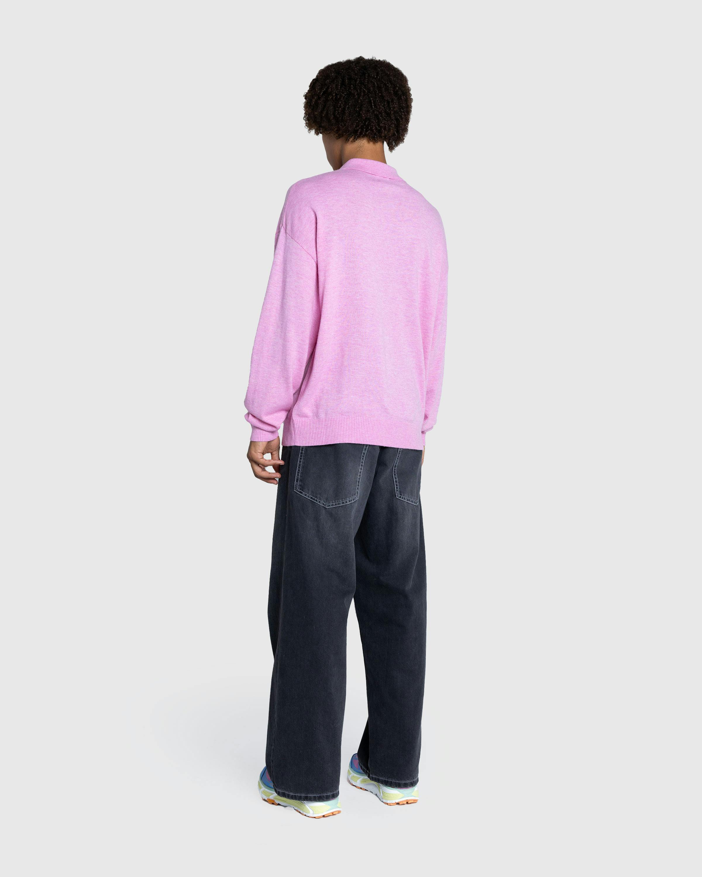 Patta – Knitted Wool Long-Sleeve Polo Shirt Very Berry - Crewnecks - Pink - Image 6