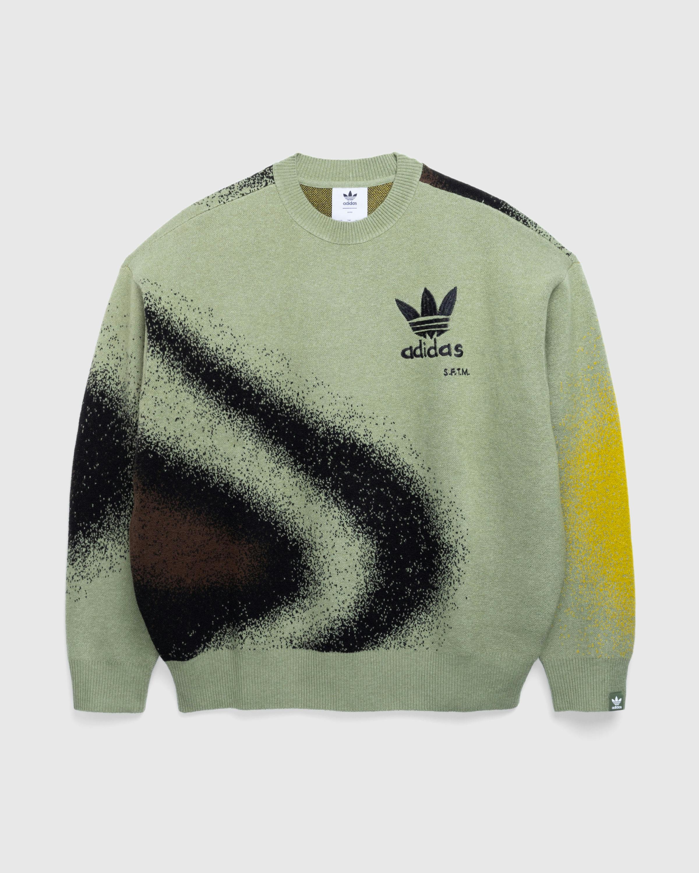 Adidas x Song For The Mute – Allover Print Jacquard Sweater Brown - Crewnecks - Green - Image 1