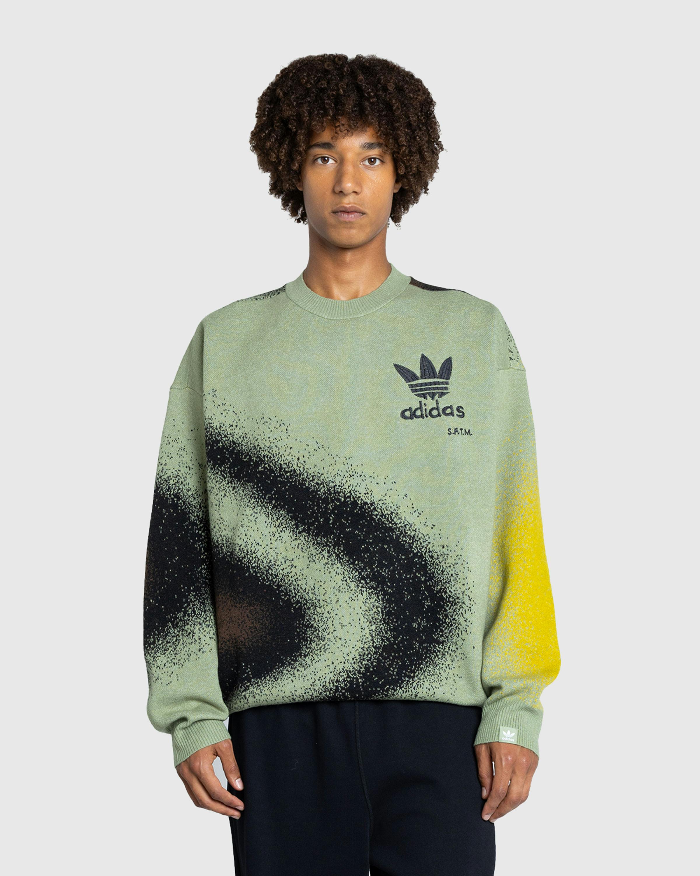 Adidas x Song For The Mute – Allover Print Jacquard Sweater Brown - Crewnecks - Green - Image 2