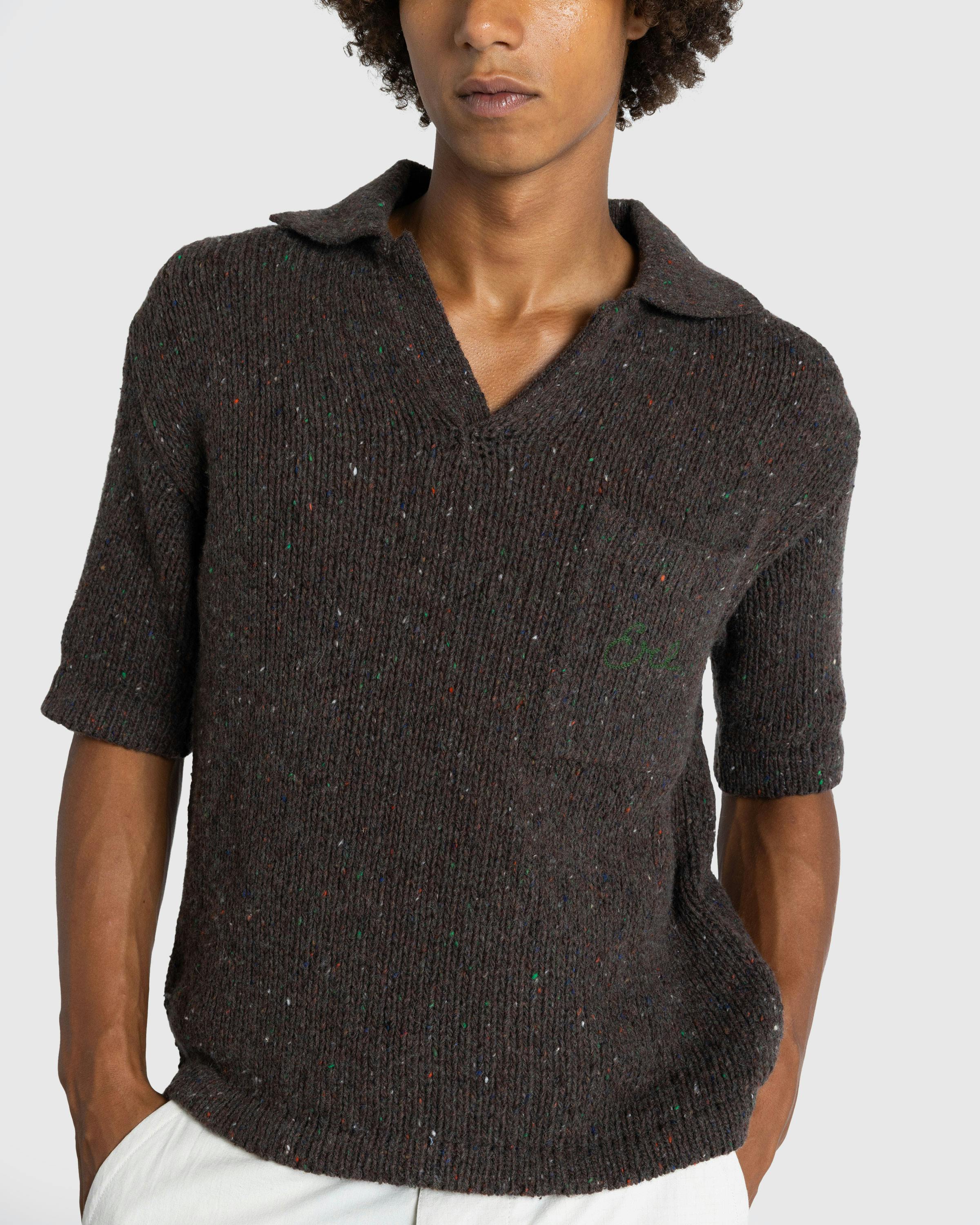 ERL – Wool Polo Sweater Knit Dark Brown - Polos - Brown - Image 4