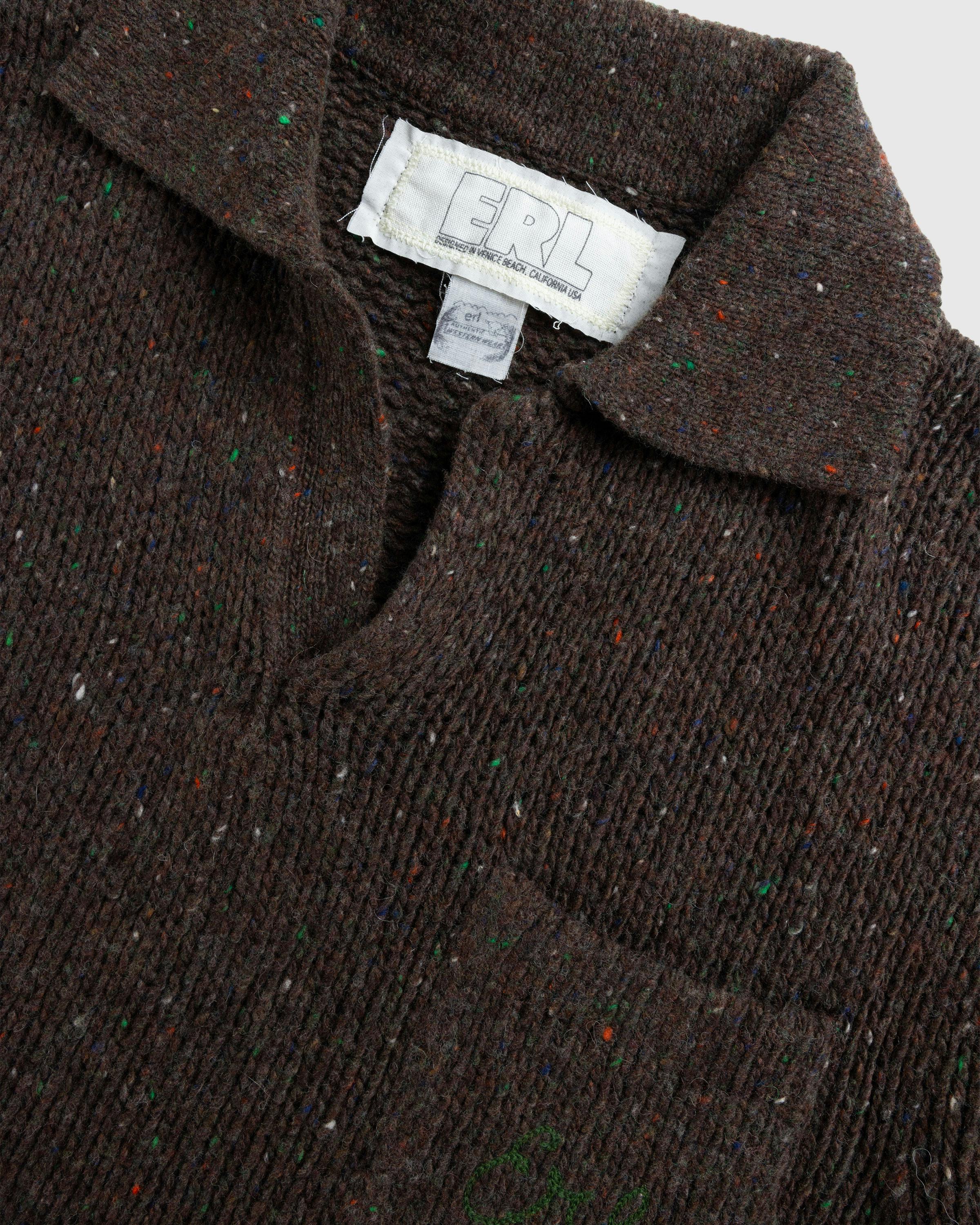 ERL – Wool Polo Sweater Knit Dark Brown - Polos - Brown - Image 5