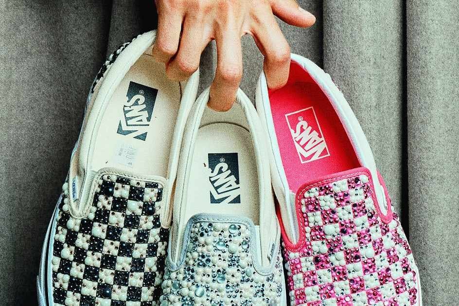 mattias gollin vans pearl slip on checkerboard