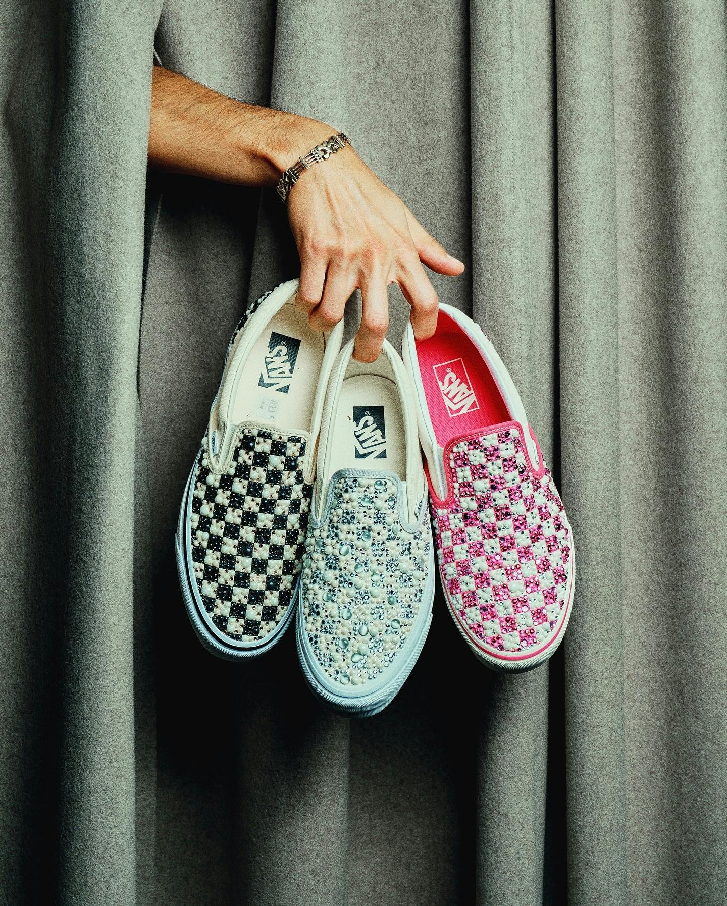 mattias gollin vans pearl slip on checkerboard