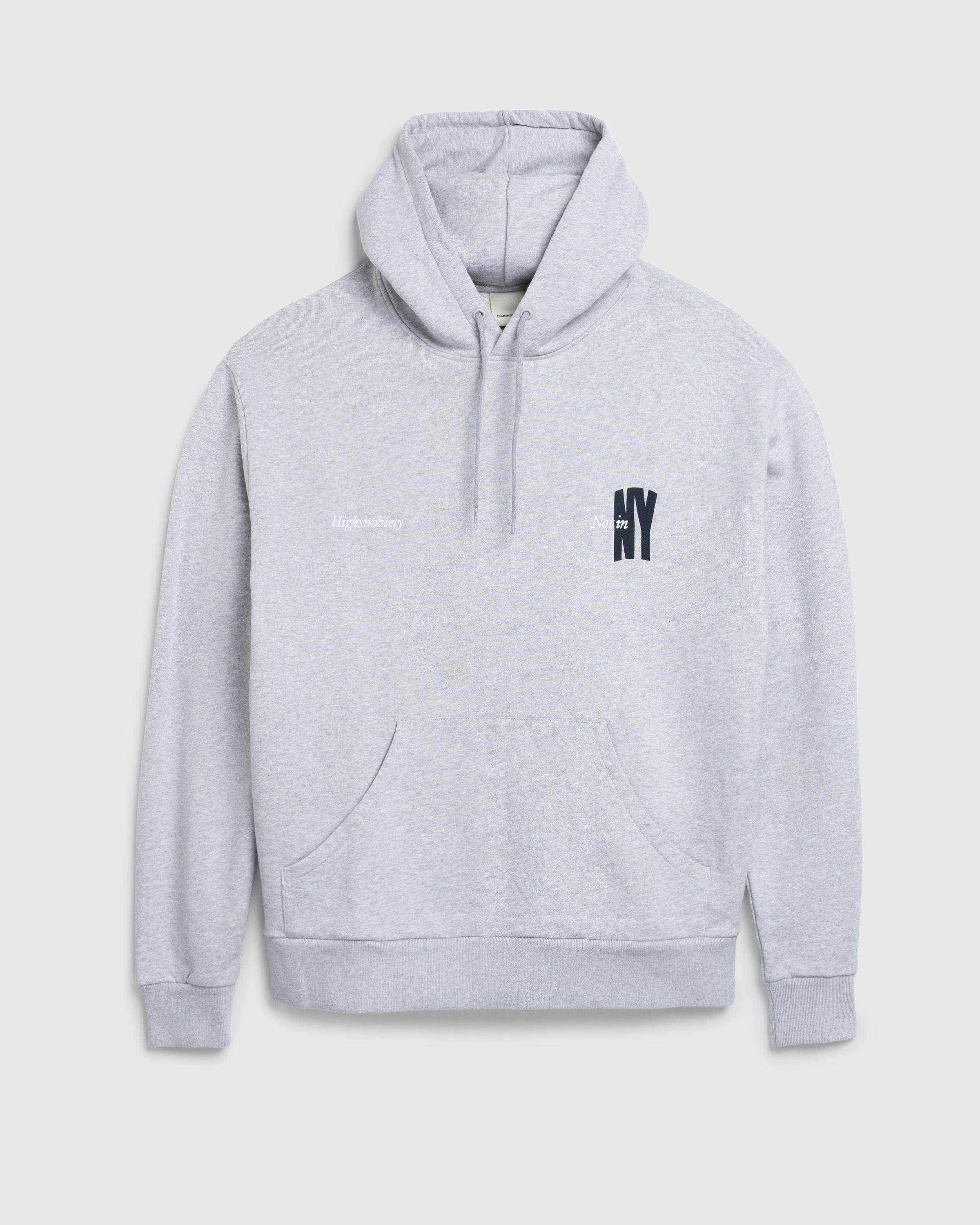 Highsnobiety – Not In New York Hoodie Grey - Hoodies - Melange Grey - Image 6