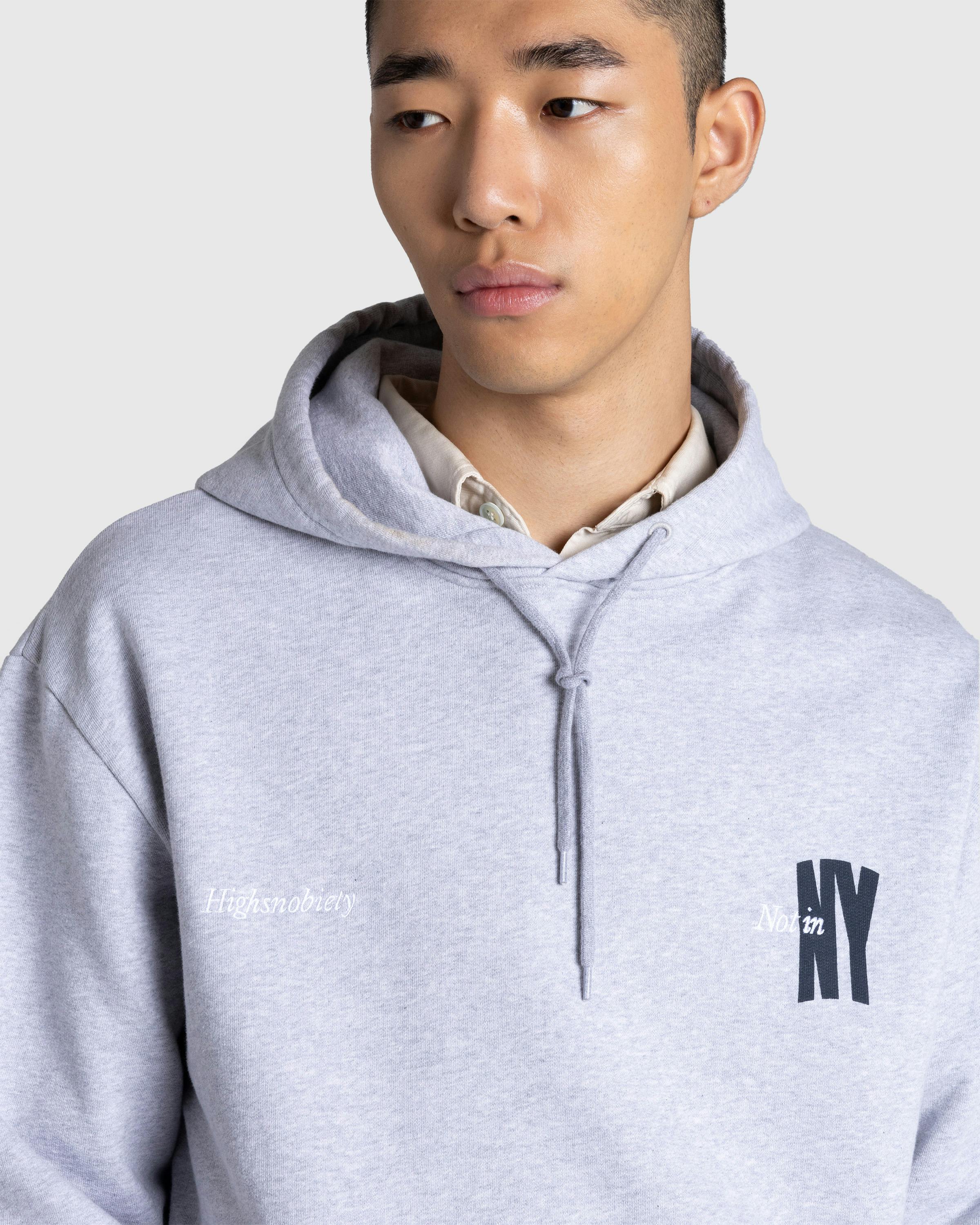 Highsnobiety – Not In New York Hoodie Grey - Hoodies - Melange Grey - Image 7