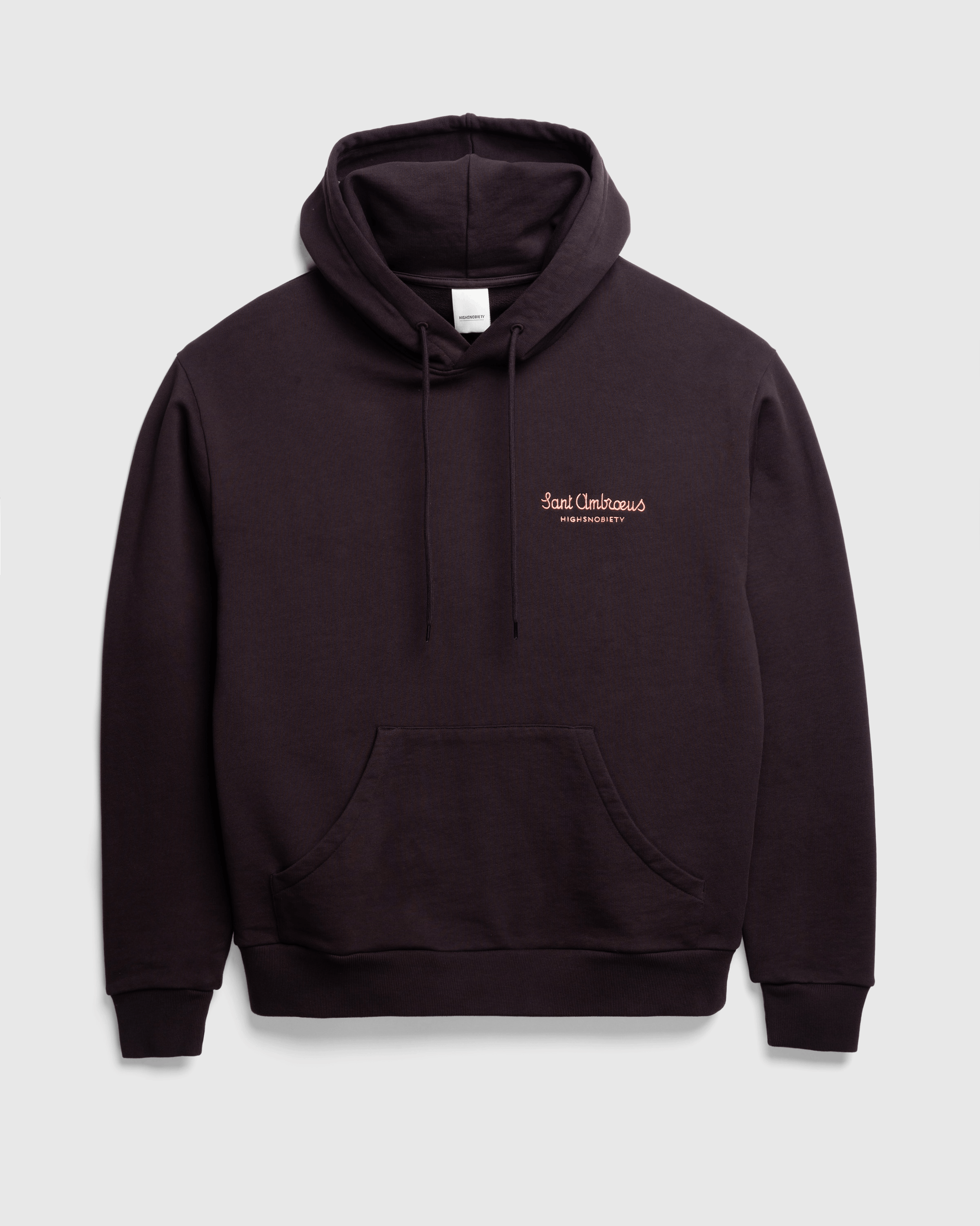 Sant Ambroeus x Highsnobiety – Logo Hoodie Brown - Hoodies - Dark Brown - Image 4