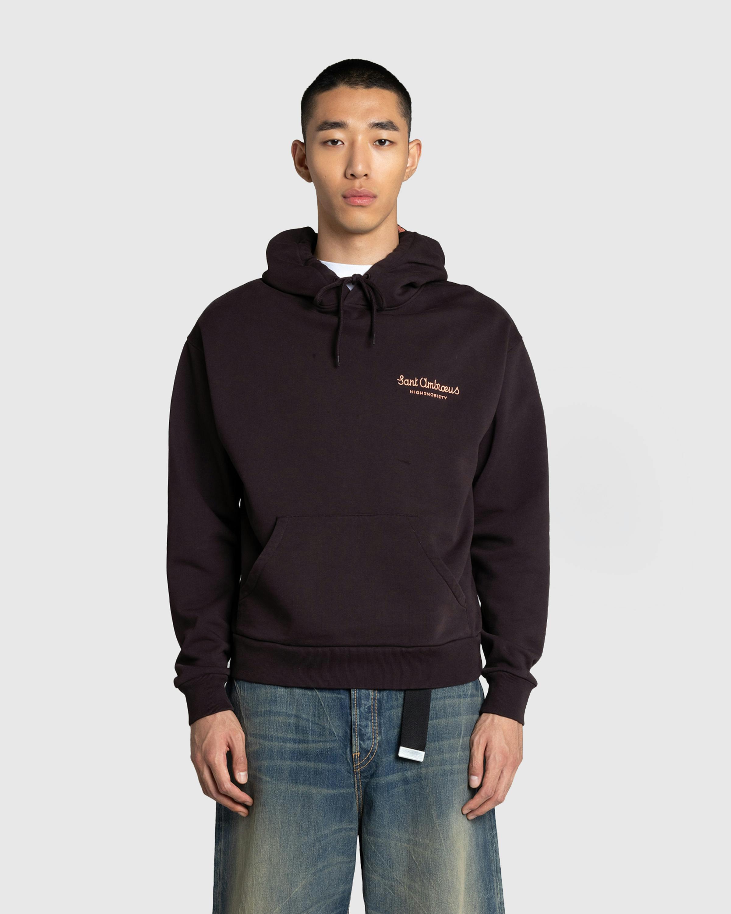 Sant Ambroeus x Highsnobiety – Logo Hoodie Brown - Hoodies - Dark Brown - Image 2