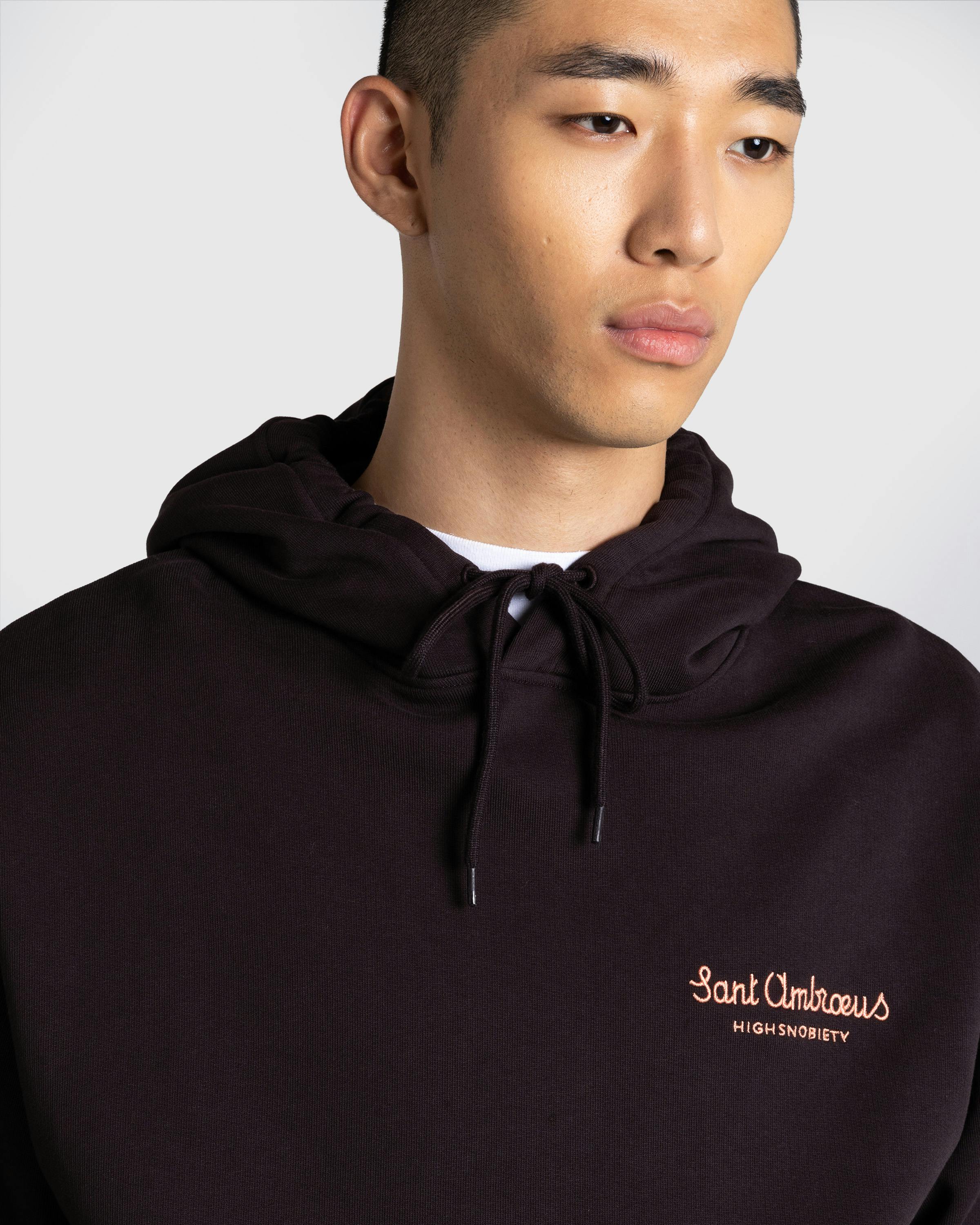 Sant Ambroeus x Highsnobiety – Logo Hoodie Brown - Hoodies - Dark Brown - Image 6