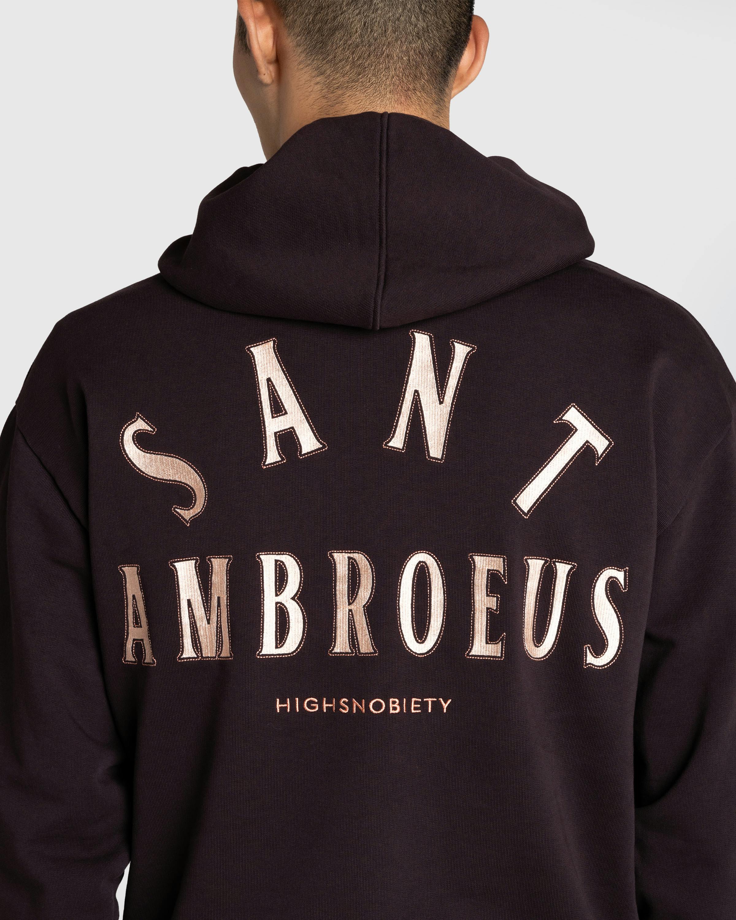 Sant Ambroeus x Highsnobiety – Logo Hoodie Brown - Hoodies - Dark Brown - Image 8