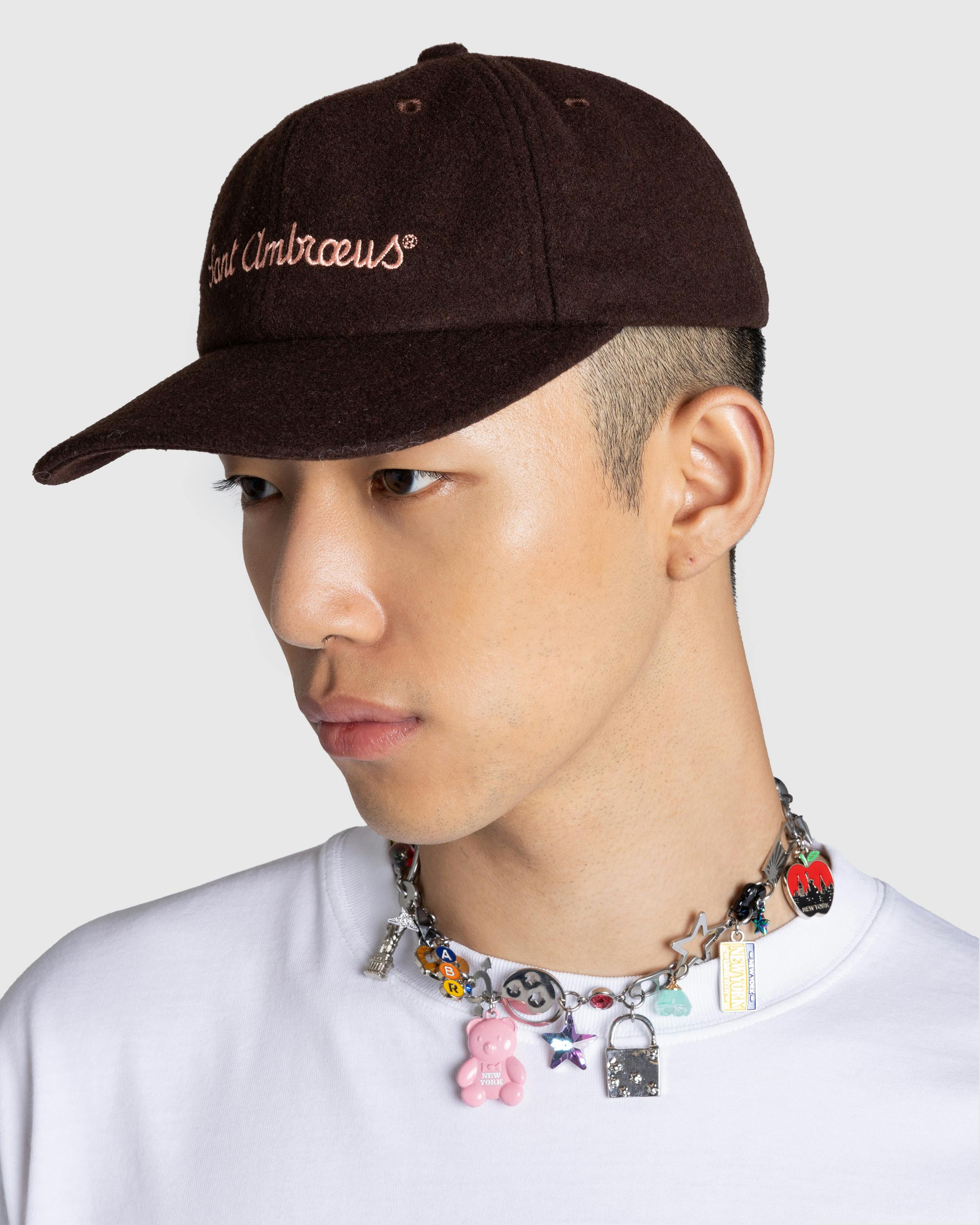 Sant Ambroeus x Highsnobiety – Wool Logo Cap Dark Brown - Caps - Dark Brown - Image 2