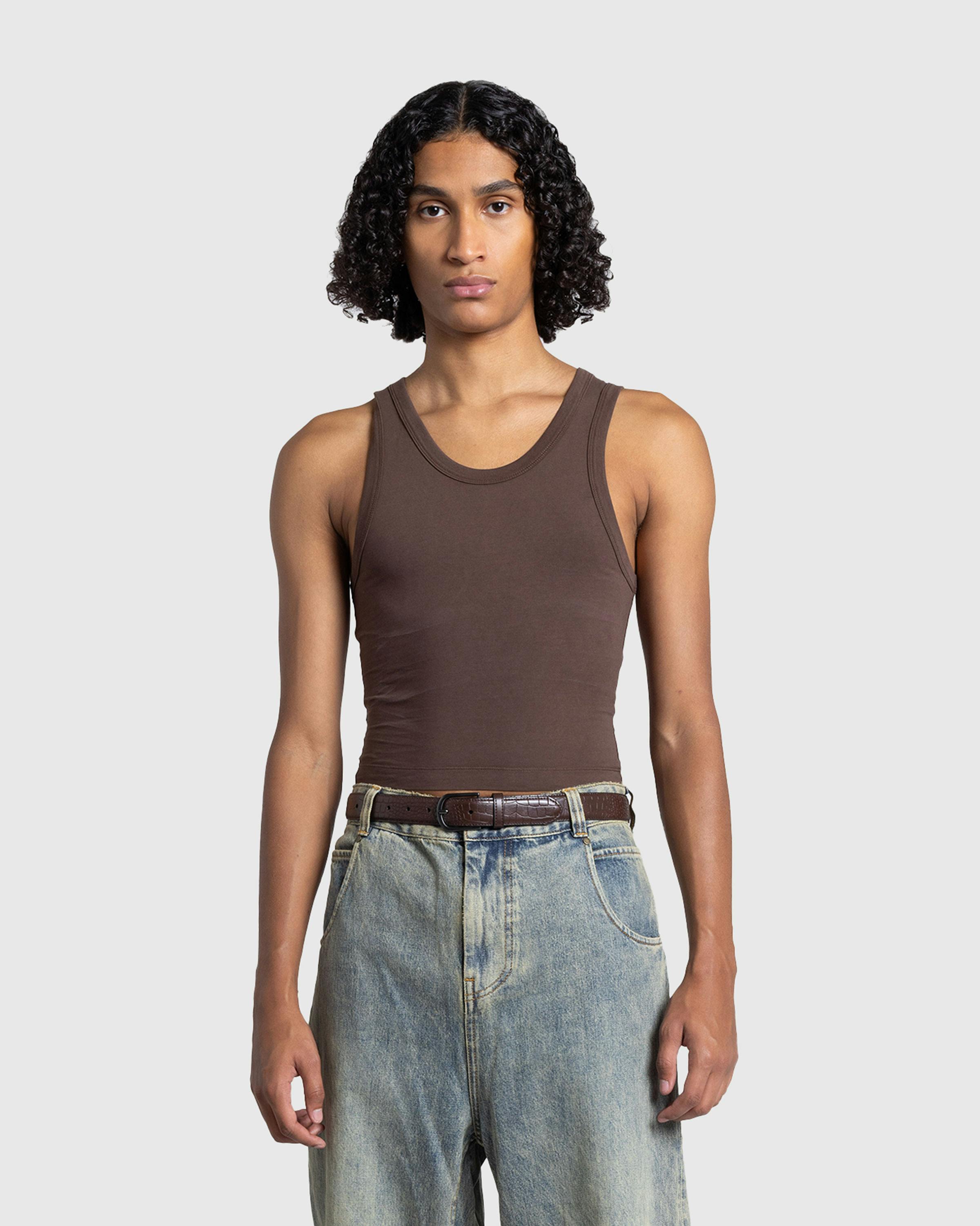 Entire Studios – Cropped Tank Brunette - Tank Tops - Brown - Image 2