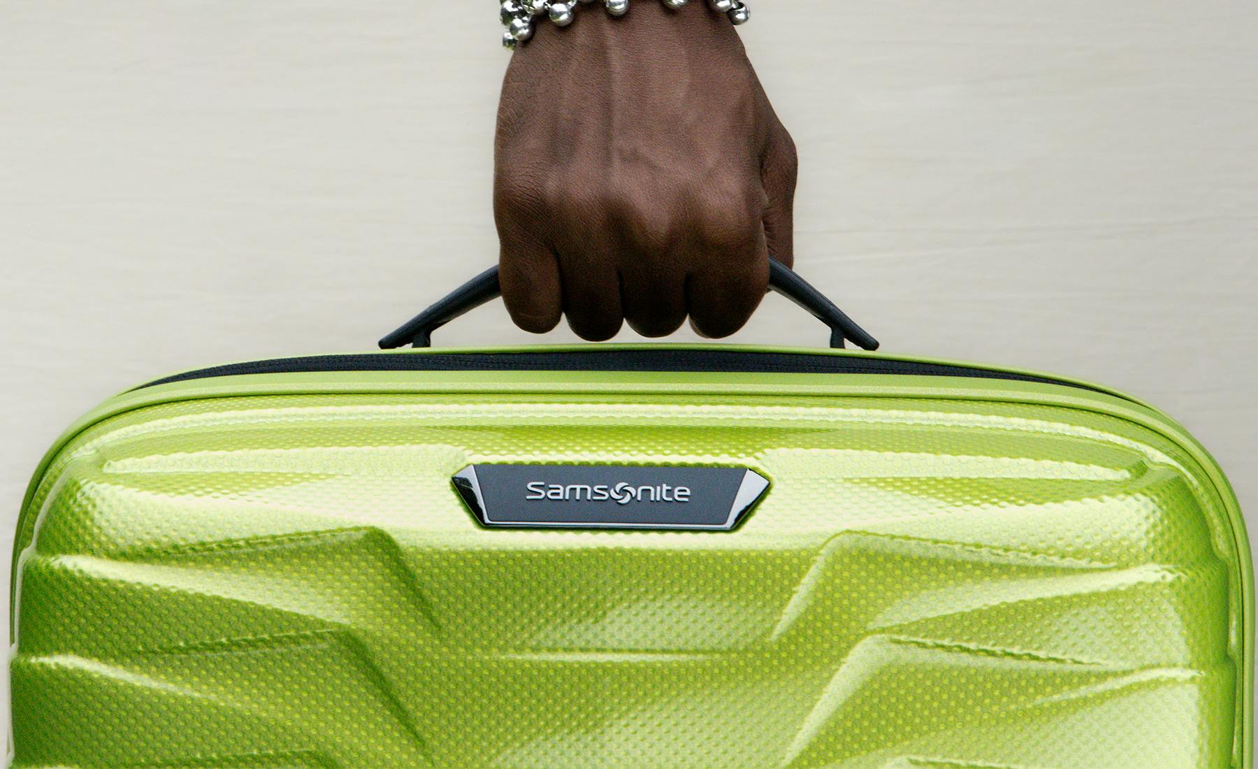 Sebastian Jean sports the latest arrivals from travel brand Samsonite