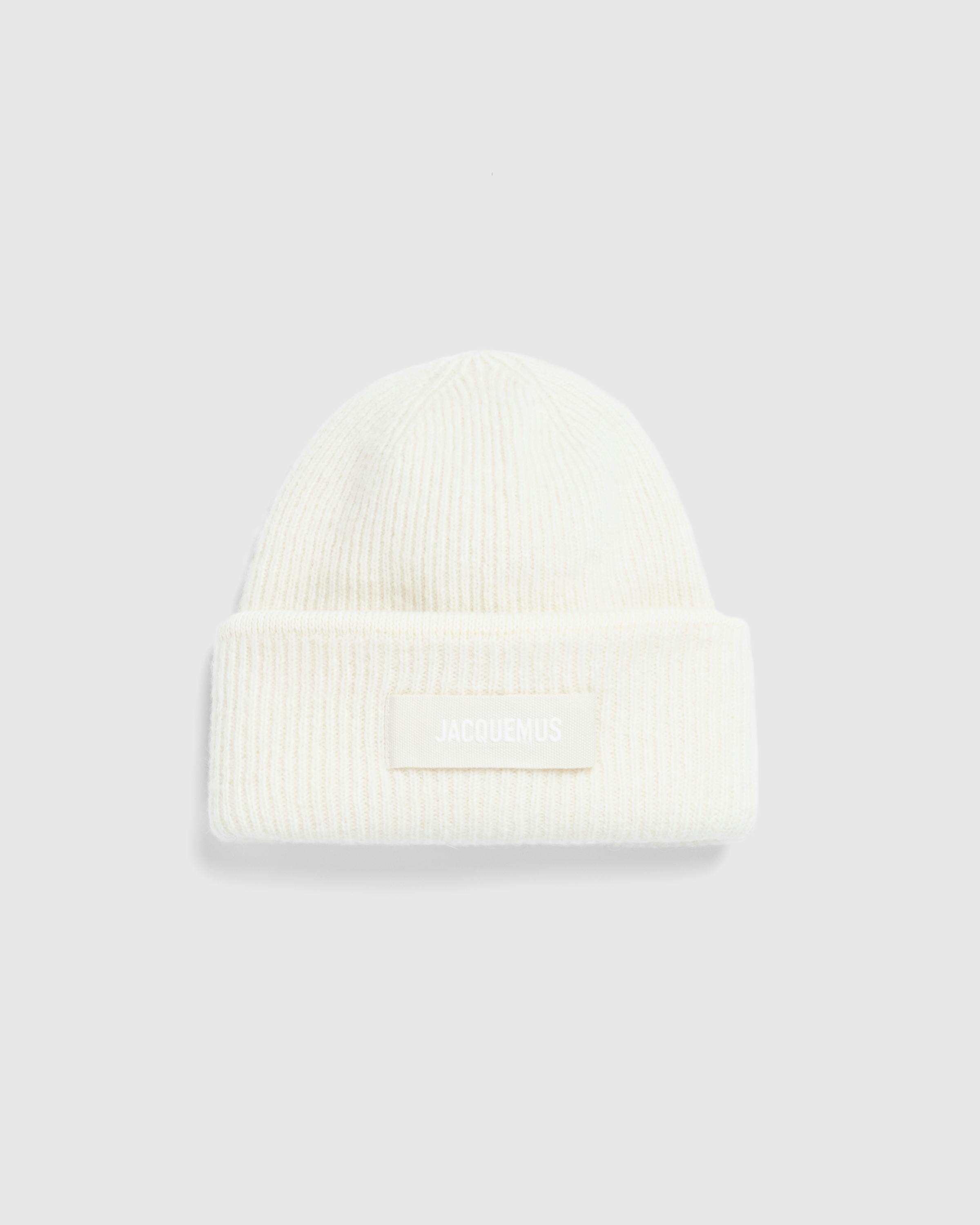 JACQUEMUS – Le Bonnet Grosgrain Off-White - Beanies - White - Image 1