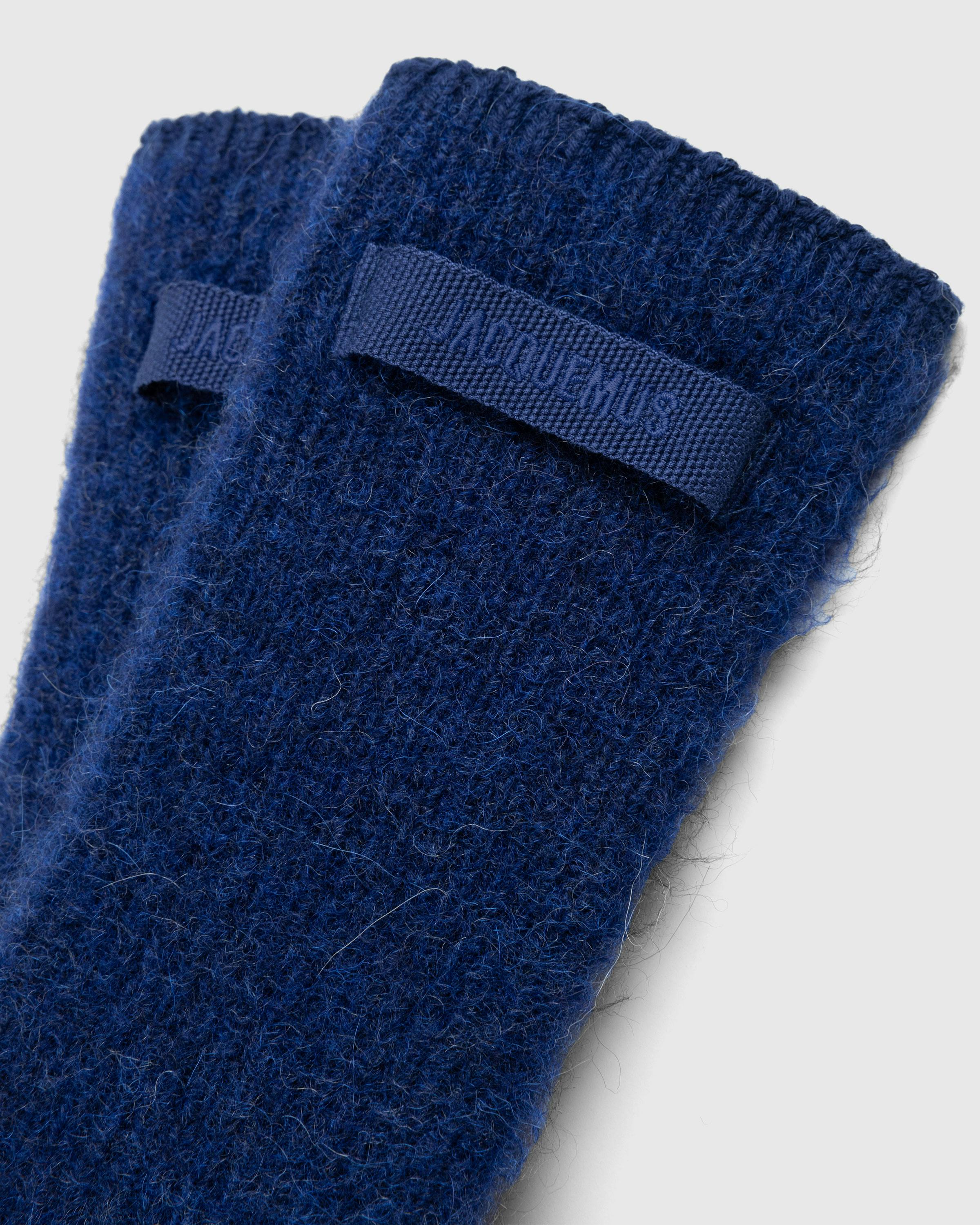 JACQUEMUS – Les Gants Grosgrain Navy - 5-Finger - Blue - Image 4