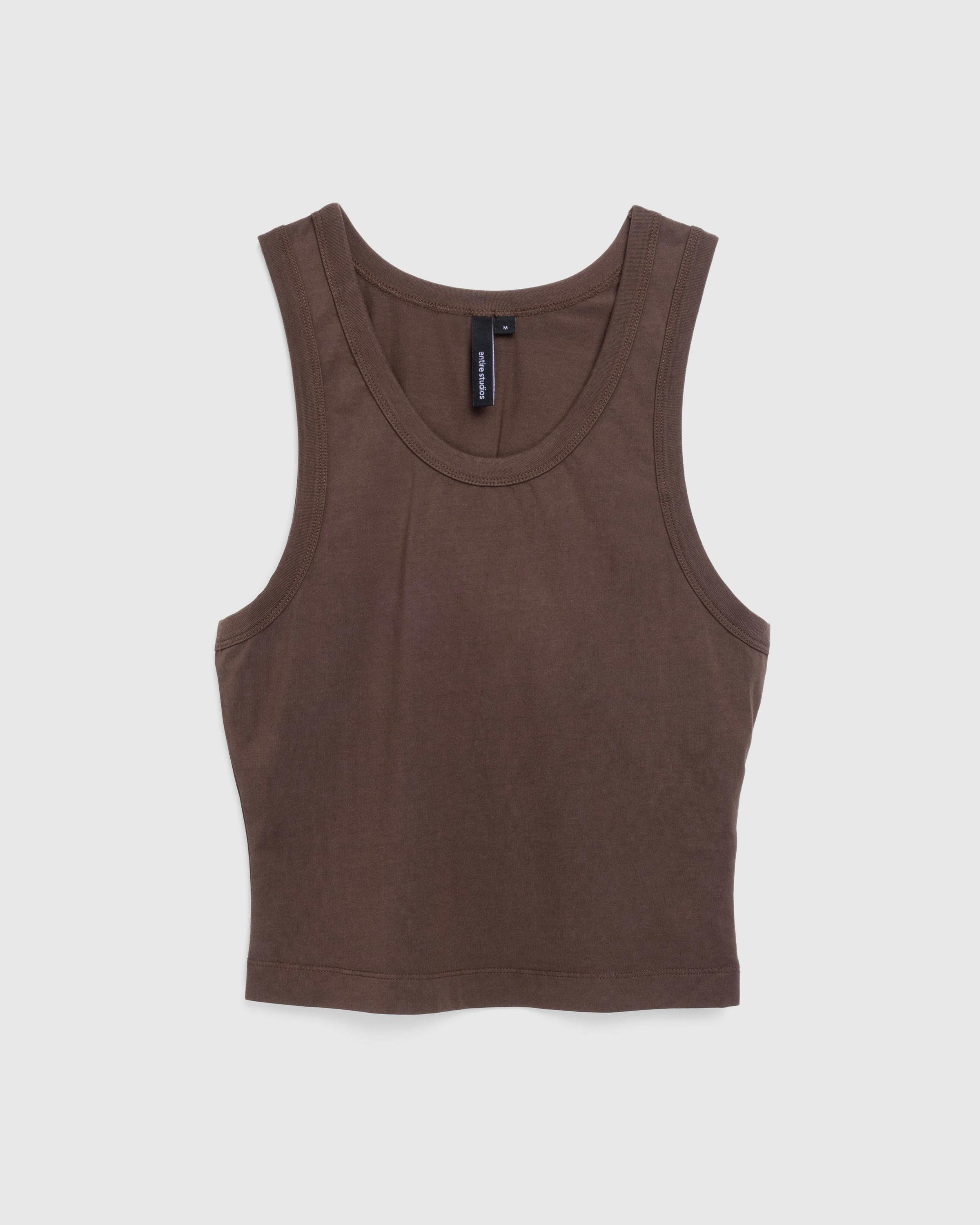 Entire Studios – Cropped Tank Brunette - Tank Tops - Brown - Image 1