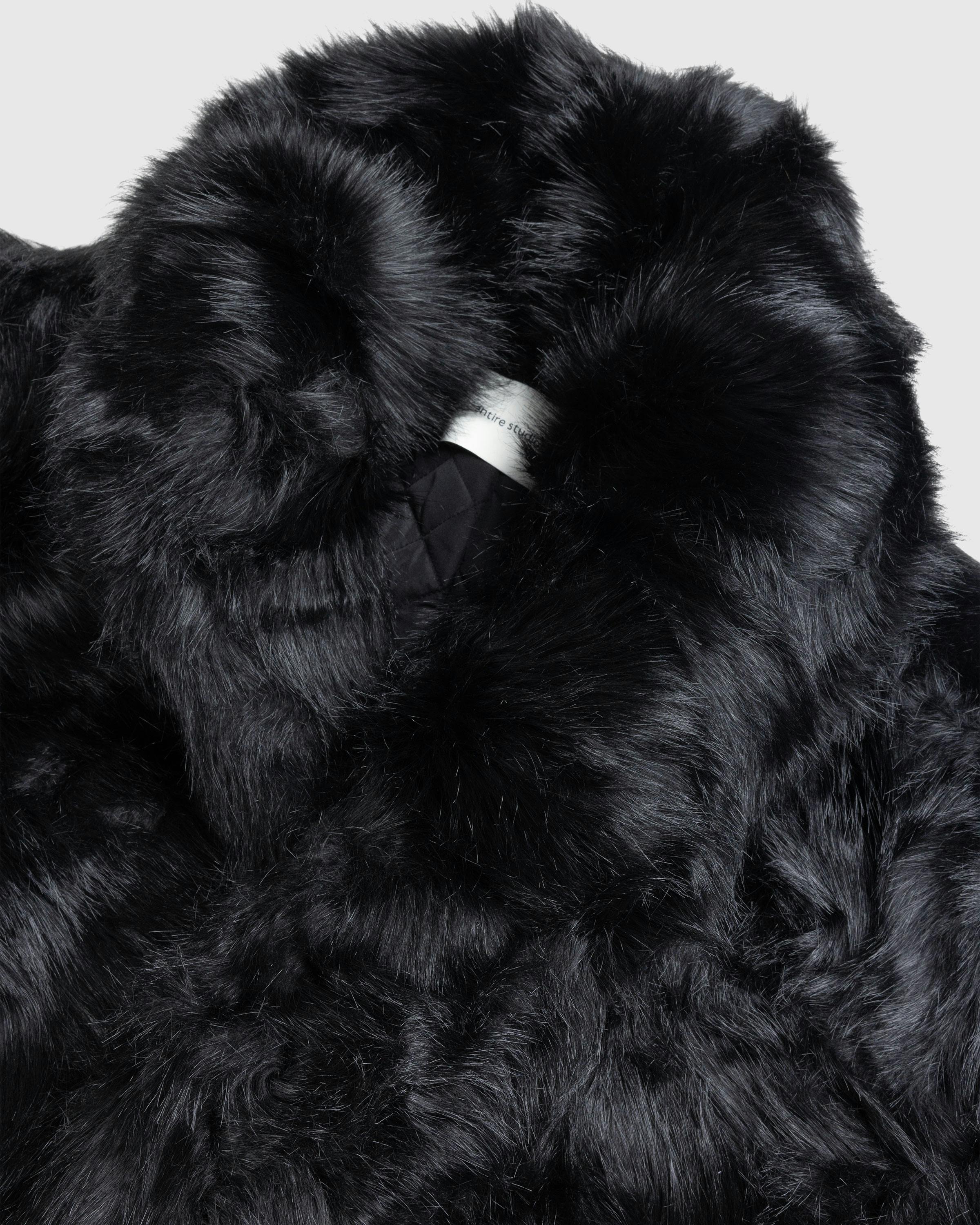 Entire Studios – Vast Fur Coat Black - Trench Coats - Black - Image 7