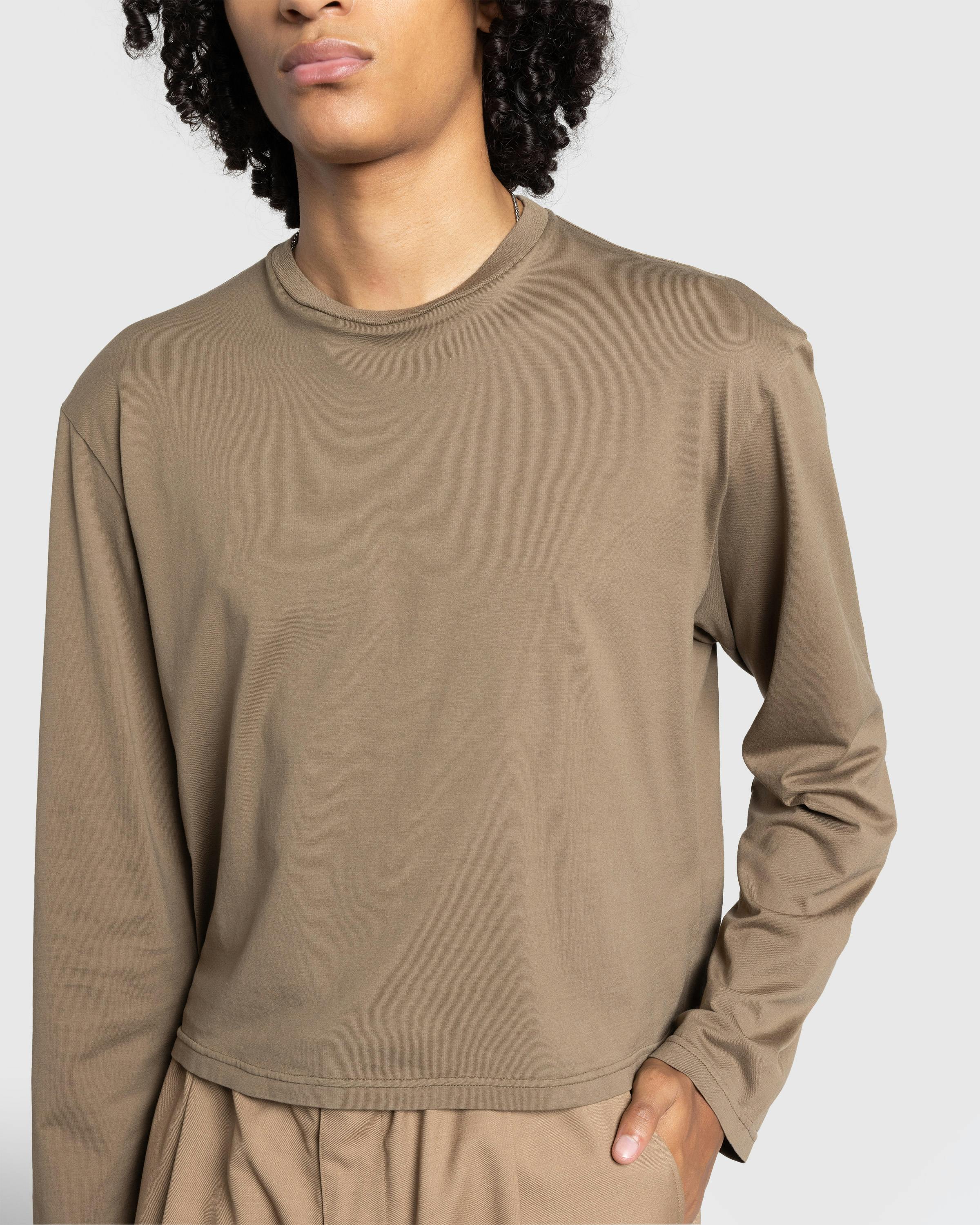 Rier – Round Neck Long-Sleeve T-Shirt Castoro Grey - Longsleeve Shirts - Grey - Image 4