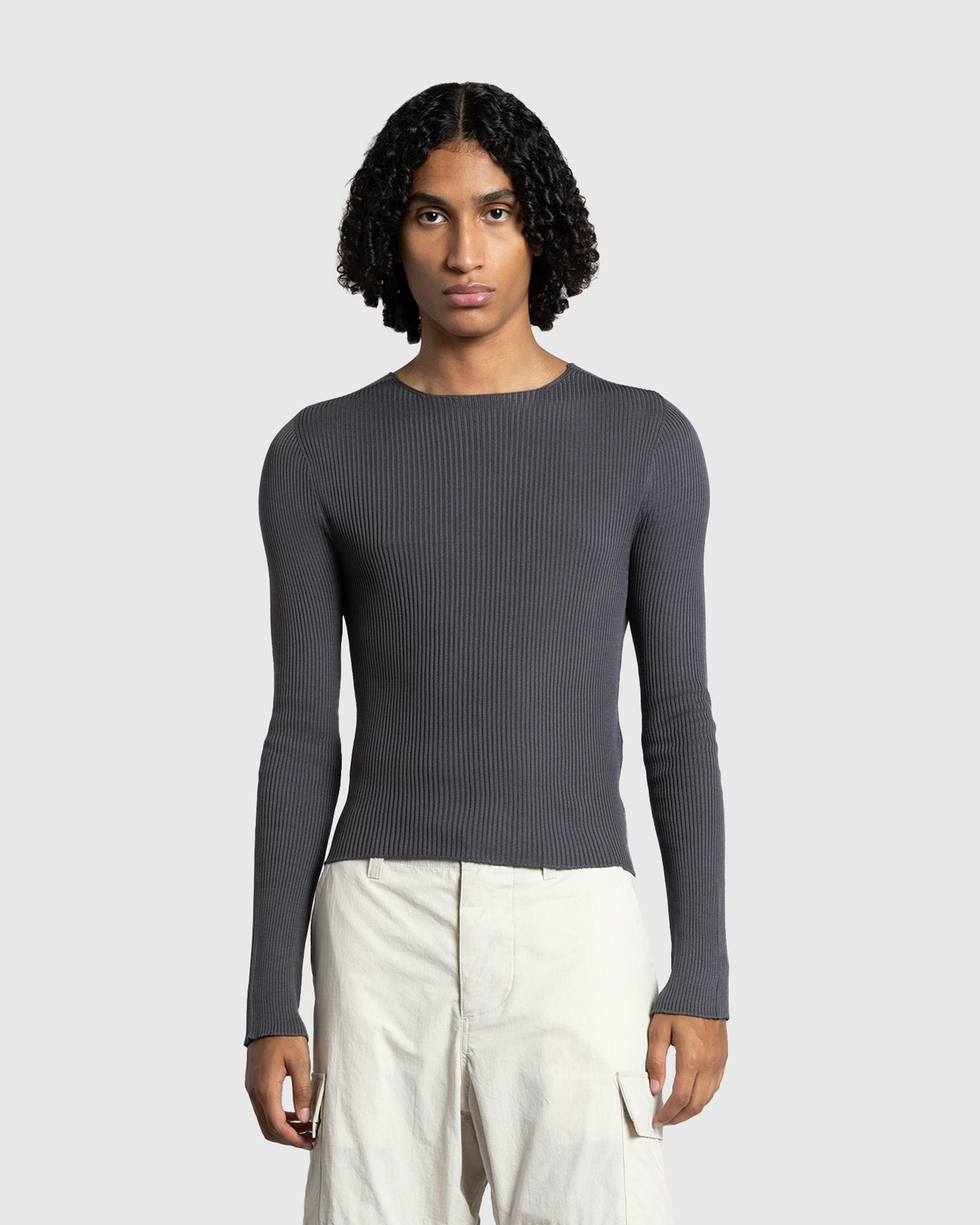 Rier – Round Neck Sweater Castlerock Knit Grey - Crewnecks - Grey - Image 2