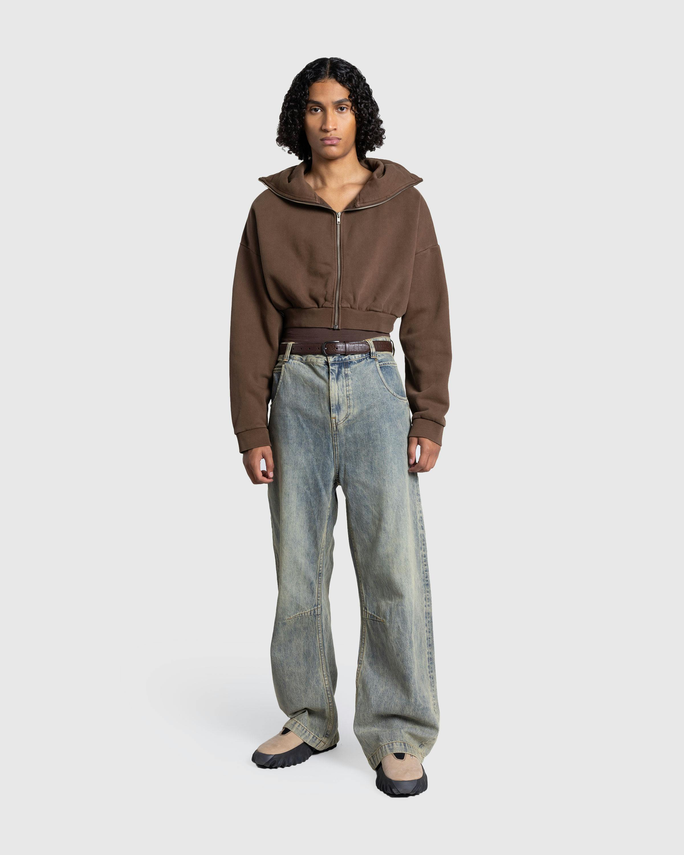 Entire Studios – Cropped Full Zip Brunette - Zip-Up Sweats - Brown - Image 3